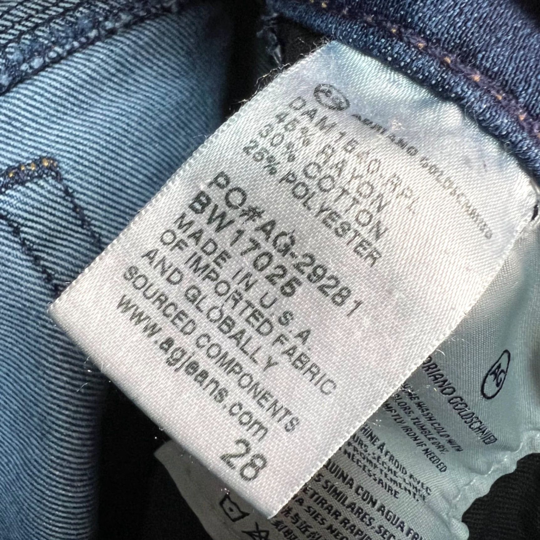 Denime AG Adriano Goldschmied The Stevie Cuff Jeans Slim Straight Blue Denim 28 Womens Jeans 5-Pocket Design Vintage No N/A Size 30" / US 8 / IT 44 - 5 Thumbnail