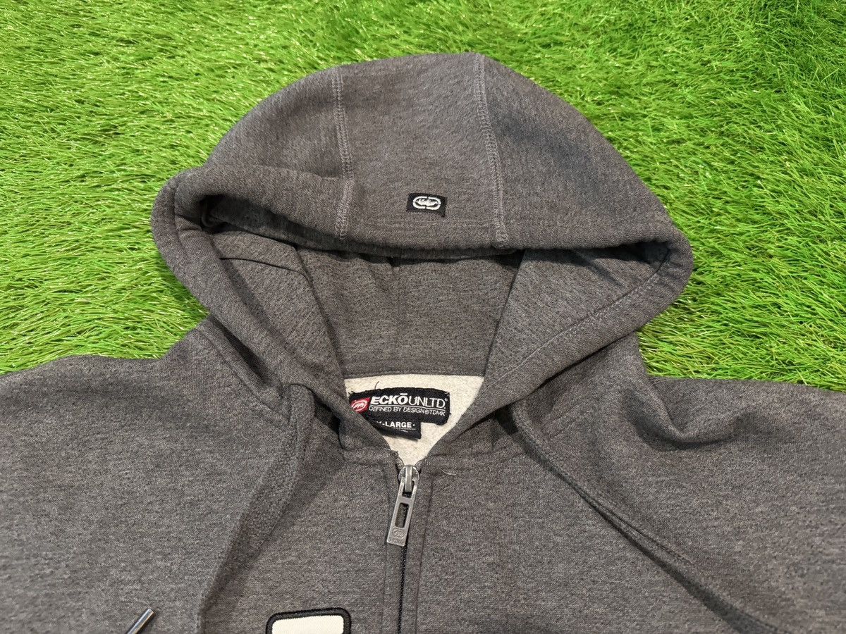 Ecko Unltd. Vintage Ecko Unltd - Gray Y2K Hoodie Zip Up Embroidered Size US XL / EU 56 / 4 - 2 Thumbnail