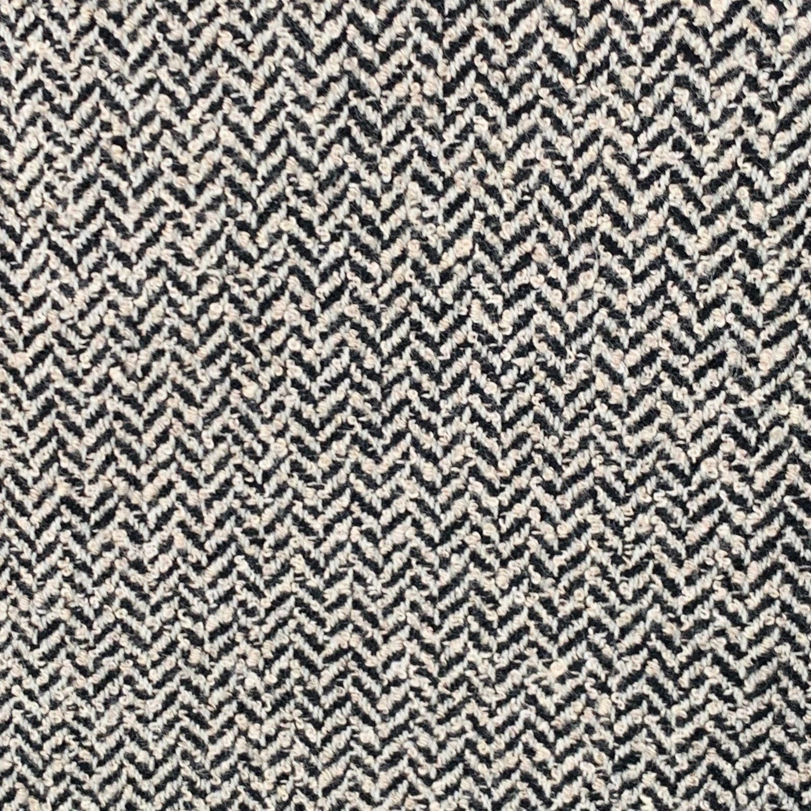Other L Black Beige Wool Blend Herringbone Jacket Blazer Size L / US 10 / IT 46 - 2 Thumbnail