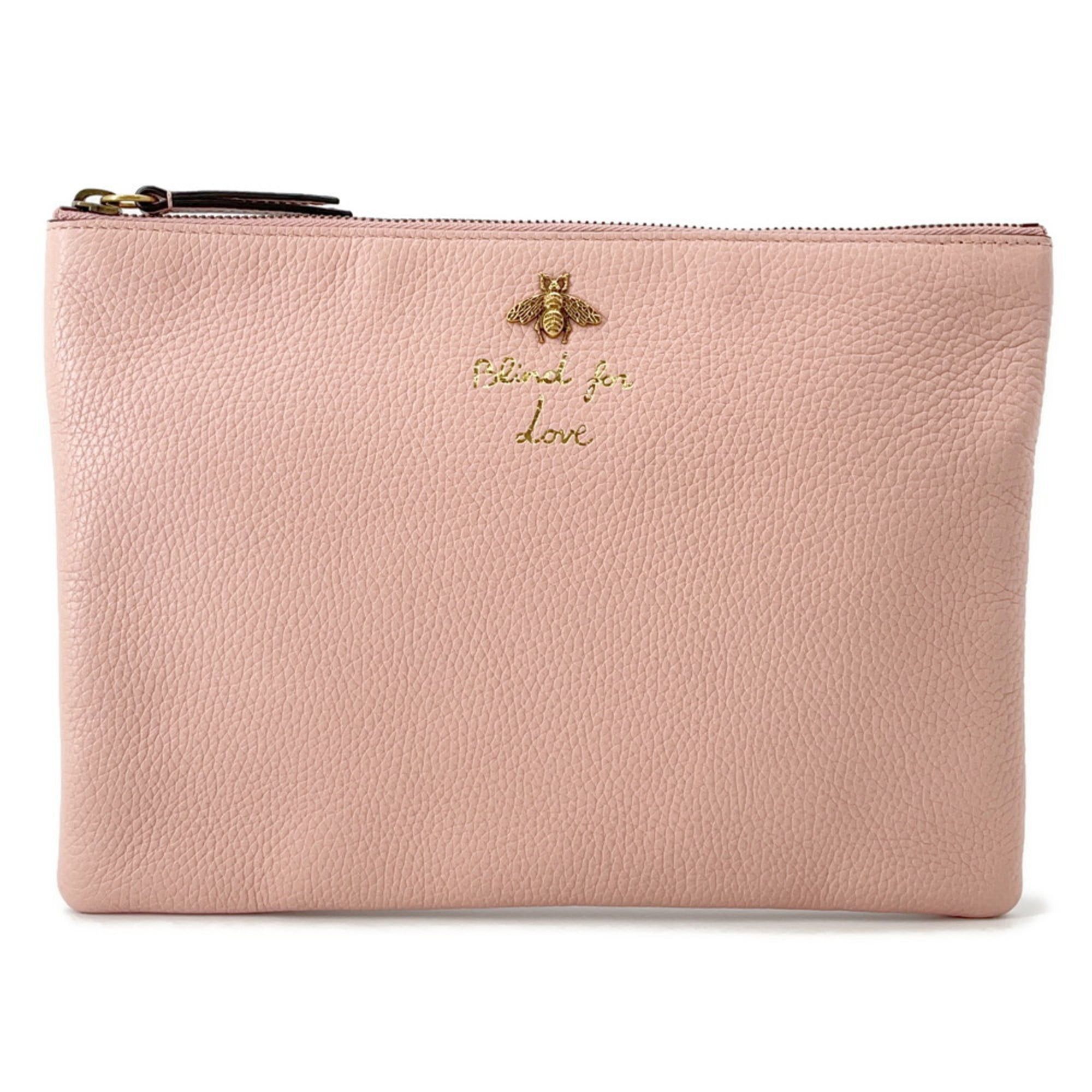 Gucci Animalier Leather Clutch Bag 460187 GUCCI Bee