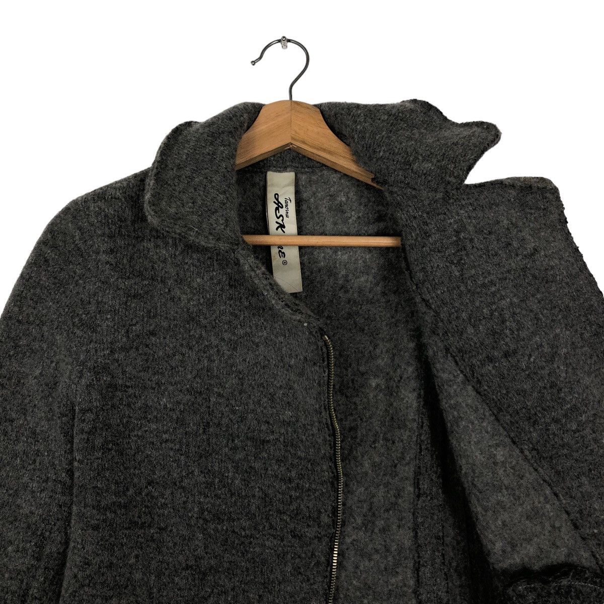 Japanese Brand 🔥Rare Asymmetric Biker Zipper Jacket Wool Ask Me Italy Made Size US S / EU 44-46 / 1 - 9 Thumbnail