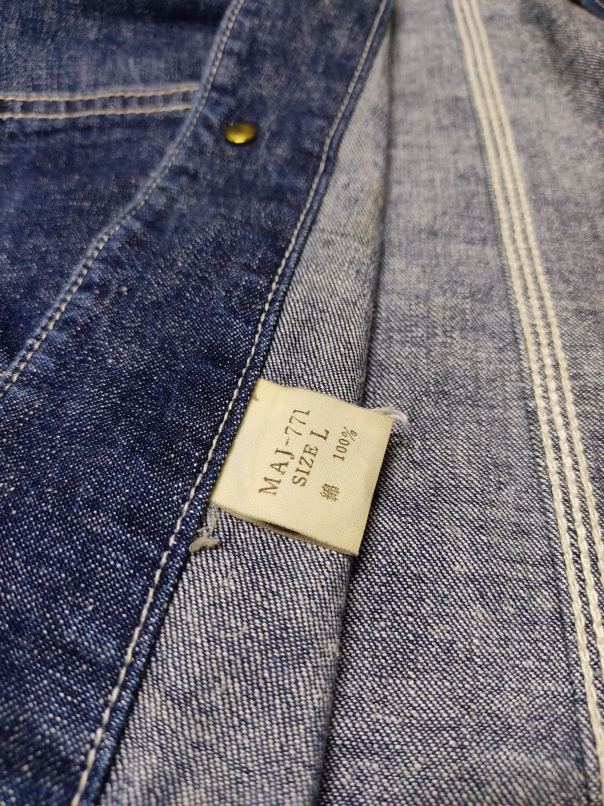 Big John × Vintage RARE Vintage BIG JOHN Denim Cactus Indigo Caverall Jacket Size US L / EU 52-54 / 3 - 5 Thumbnail