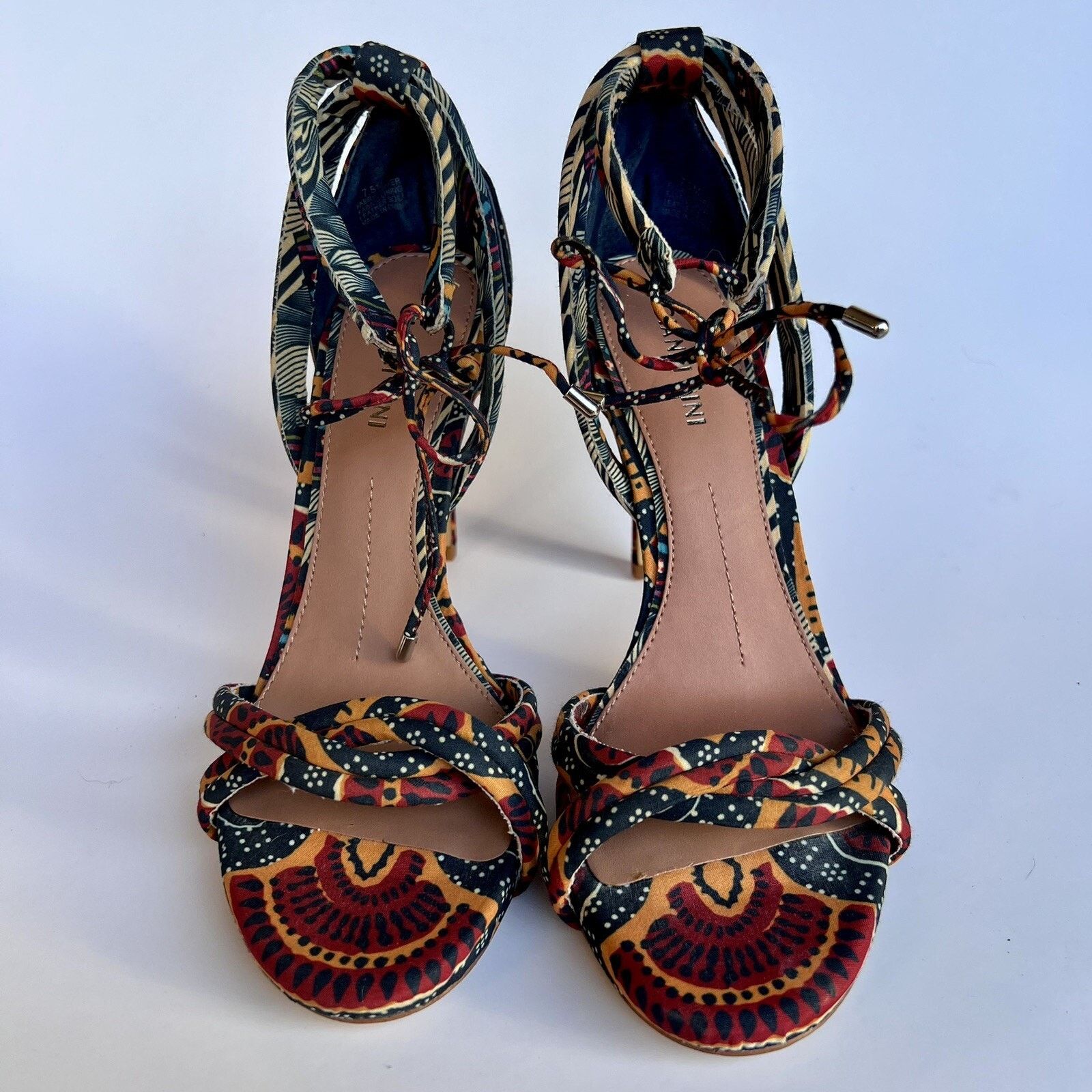 Other NEW Gianni Bini 7.5M African Ankle Tie Leather Stiletto Size US 7.5 / IT 37.5 - 2 Thumbnail