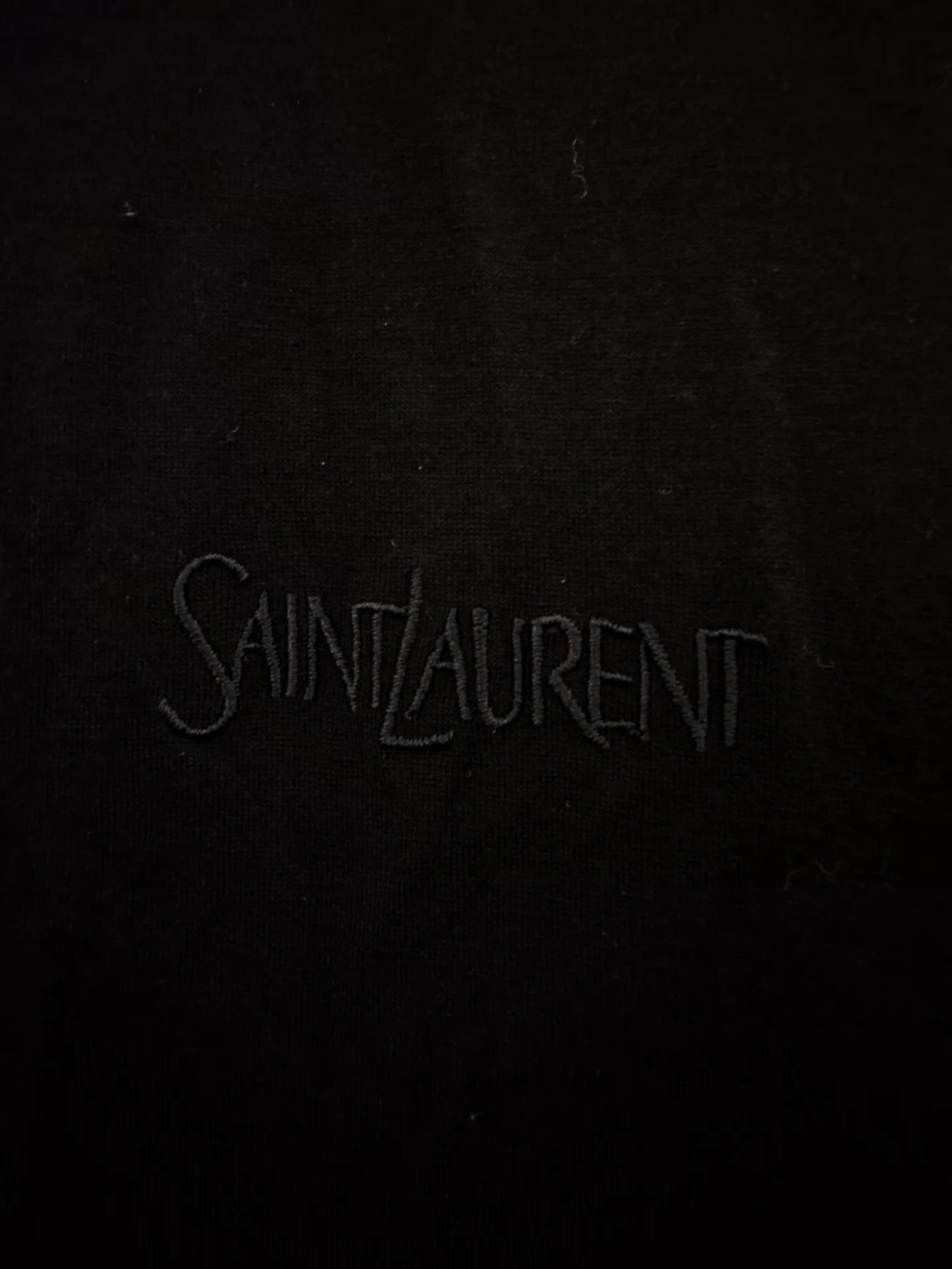 Saint Laurent Paris SLP Classic Embroidered Logo Black Short Sleeve Tee Size US L / EU 52-54 / 3 - 2 Thumbnail