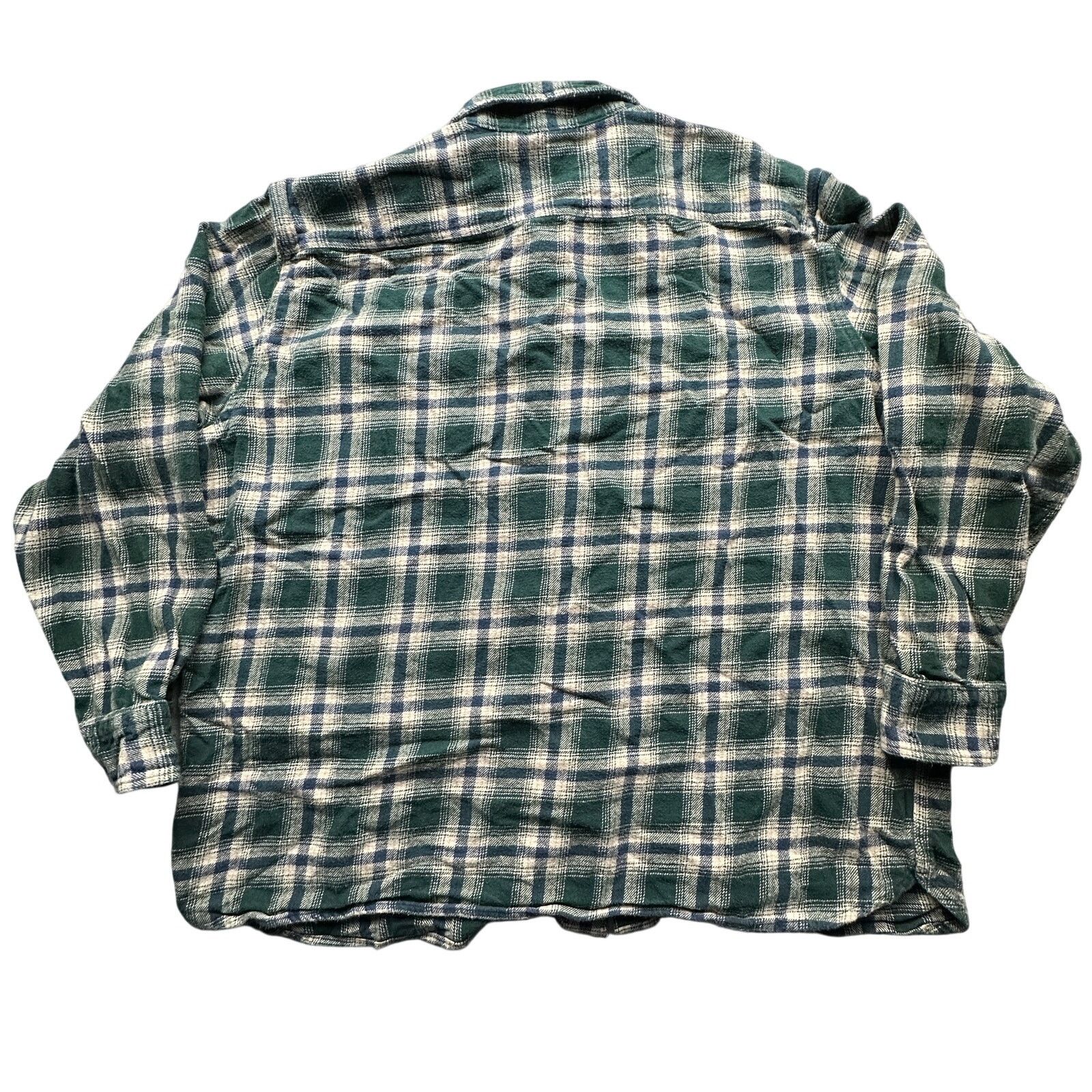 Levi's Levis Flannel Green Plaid Button Shirt Mens XL Relaxed Fit Size US XL / EU 56 / 4 - 2 Thumbnail