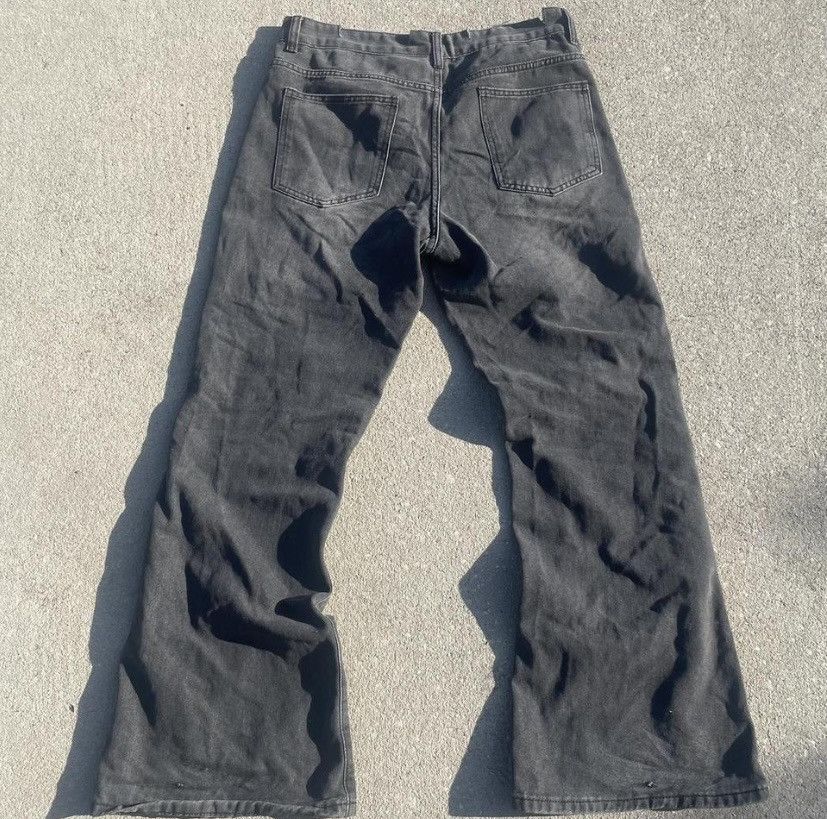 Japanese Brand Black distressed flare jeans Size US 32 / EU 48 - 2 Thumbnail