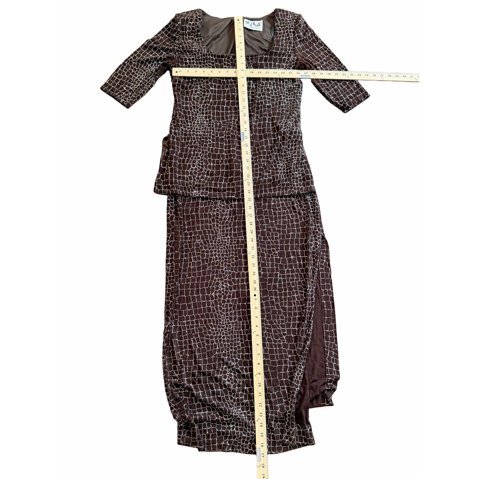 Other Talk of the Walk Vintage 80s gown casino sparkle brown dress Size M / US 6-8 / IT 42-44 - 6 Thumbnail