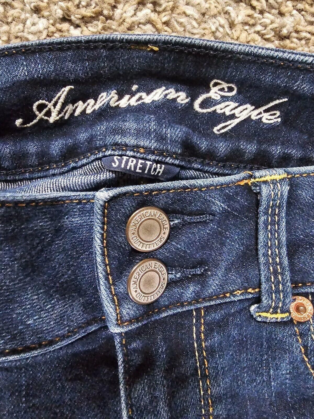 Designer American Eagle Artist Stretch Straight Blue Jeans Size 6R Size 28" / US 6 / IT 42 - 2 Thumbnail