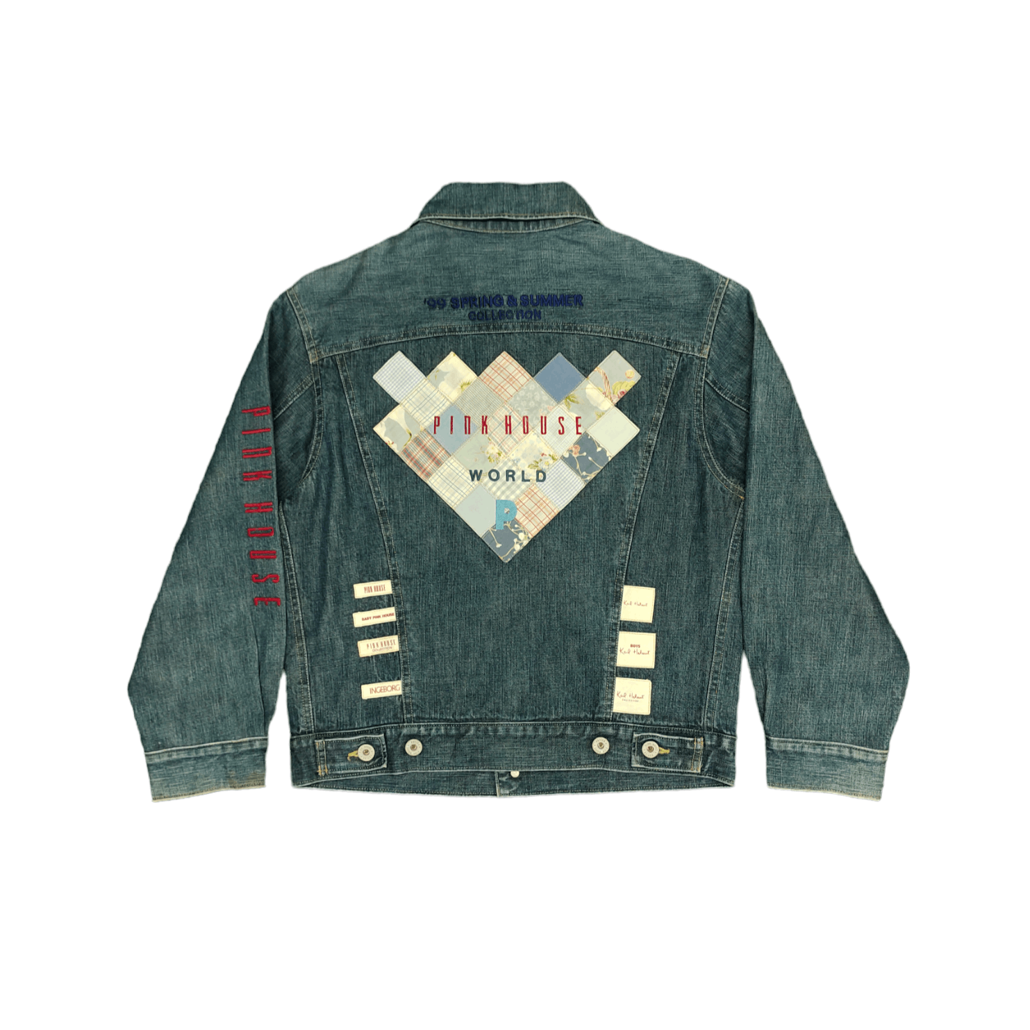 Karl Helmut SS99 Pink House World Patchwork Denim Jacket Karl Helmut Size M / US 6-8 / IT 42-44 - 1 Thumbnail