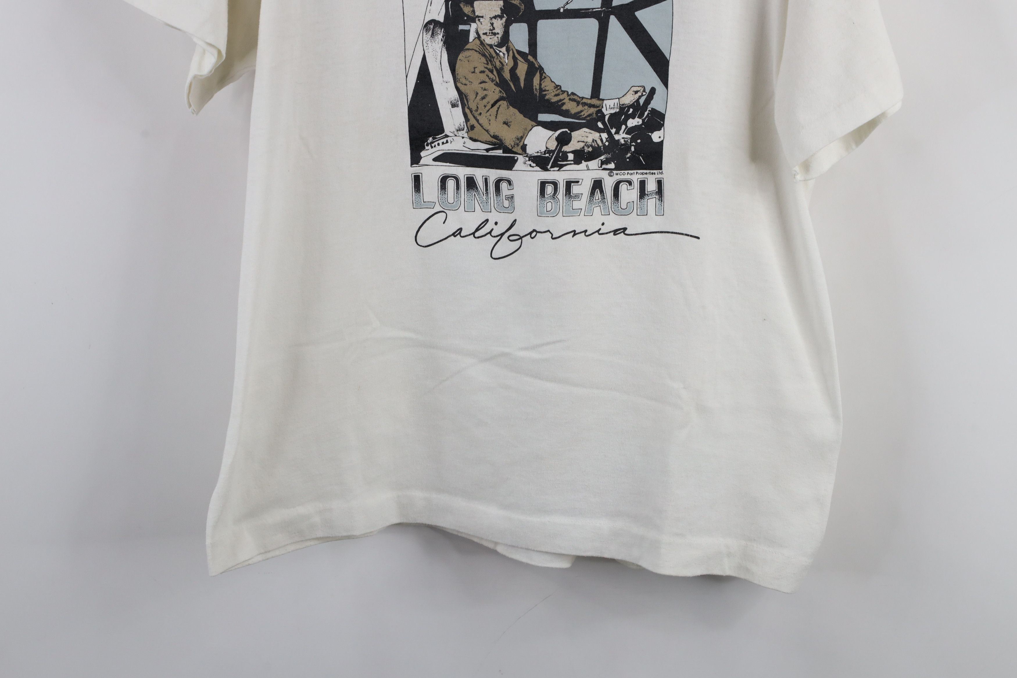 Vintage Vintage 80s Flying Boat Long Beach Airplane T-Shirt USA Size US XL / EU 56 / 4 - 3 Thumbnail