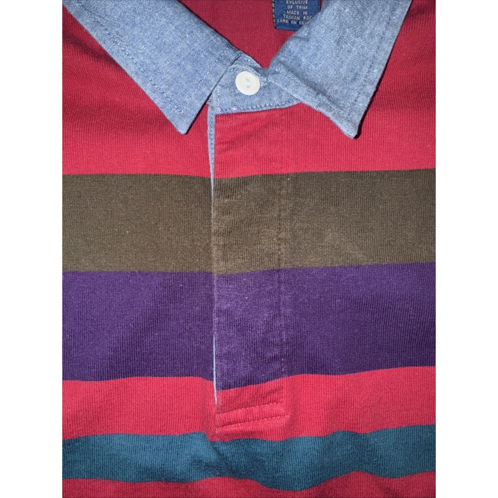 Vintage Cambridge Classic Rugby Shirt XL Red Stripe 90s Long Sleeve Size US XL / EU 56 / 4 - 2 Thumbnail