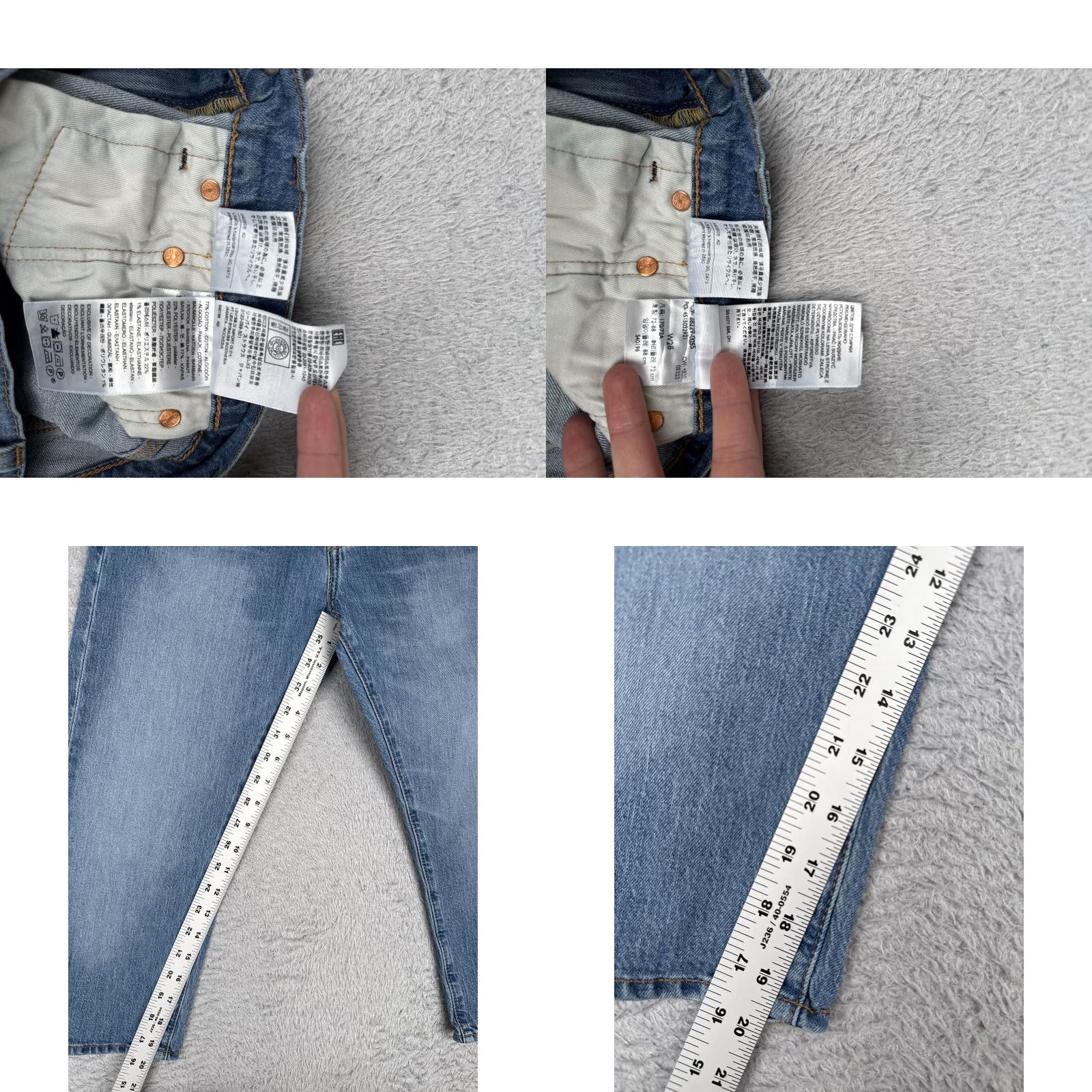 Levi's VINTAGE Levis 505 Jeans Womens 28 Blue Light Wash Denim Regular Fit Straight Casual Pants Size 28" / US 6 / IT 42 - 8 Thumbnail
