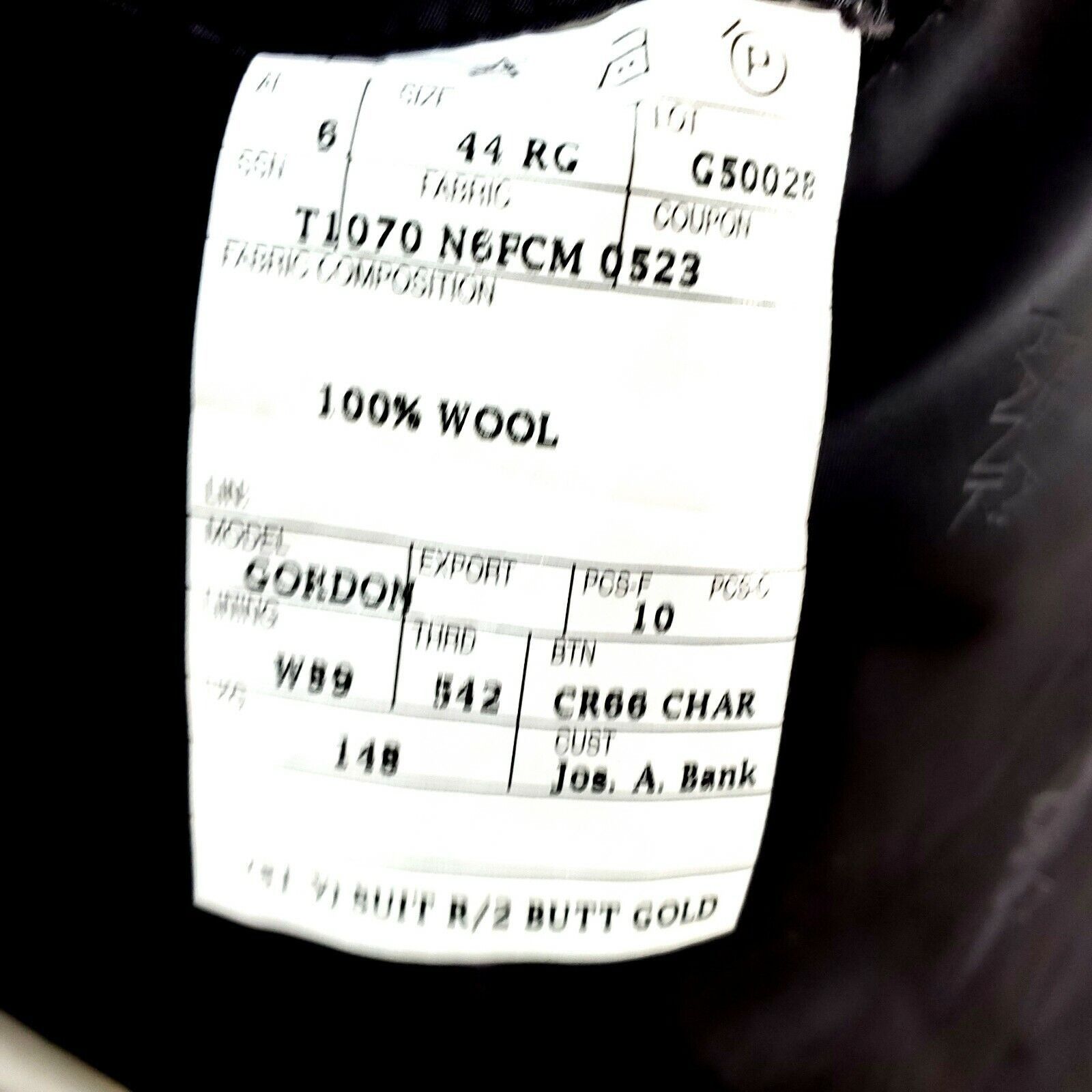 Jos. A. Bank NEW Jos A Bank Signature Gold 44R 2 Button Charcoal Gray Woo Size 44R - 9 Thumbnail
