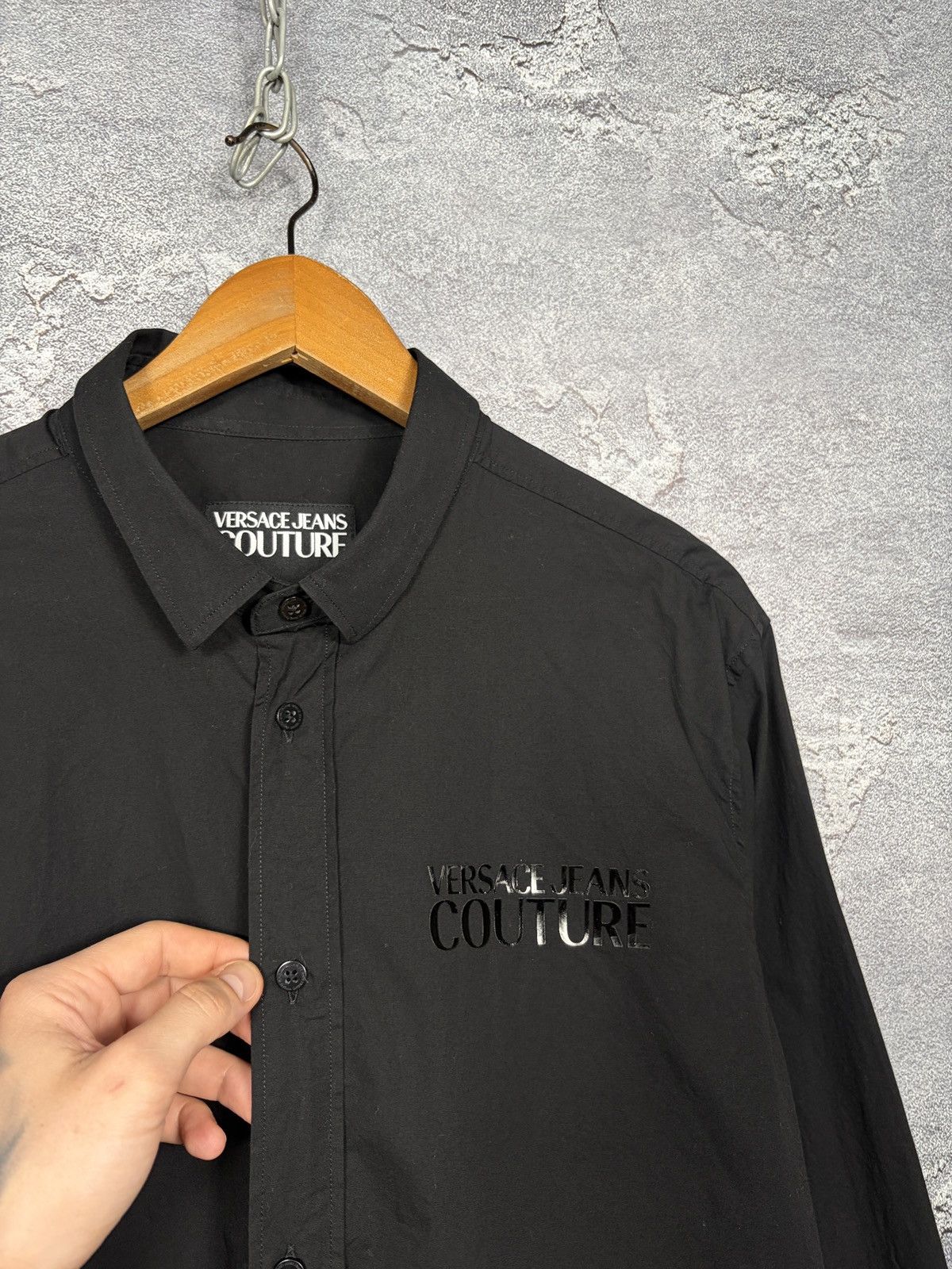Versace Jeans Couture Versace Jeans Couture Classic Black Shirt With Logo Size M Size US M / EU 48-50 / 2 - 3 Thumbnail