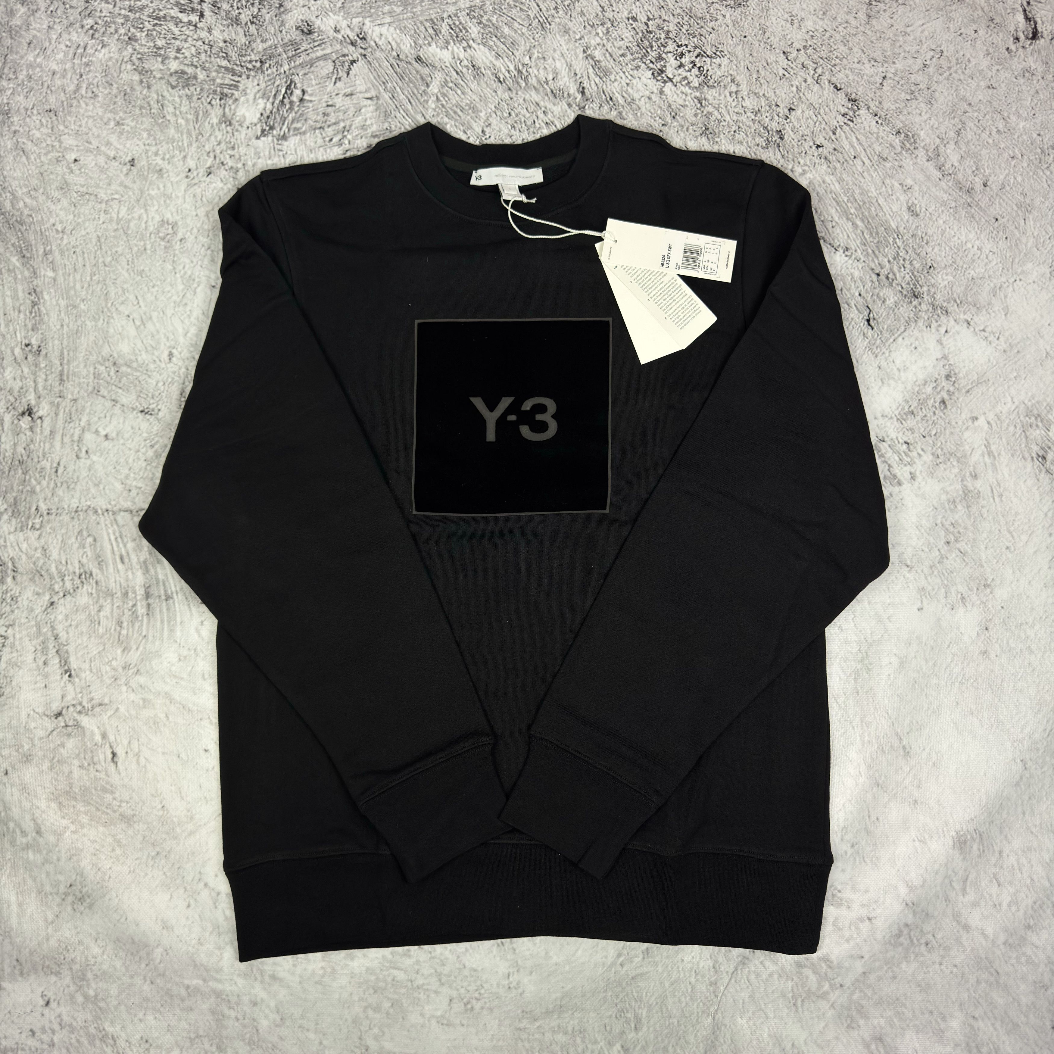 Adidas Adidas Men's Black Cotton Y-3 Square Logo Sweatshirt Small Size US S / EU 44-46 / 1 - 1 Thumbnail