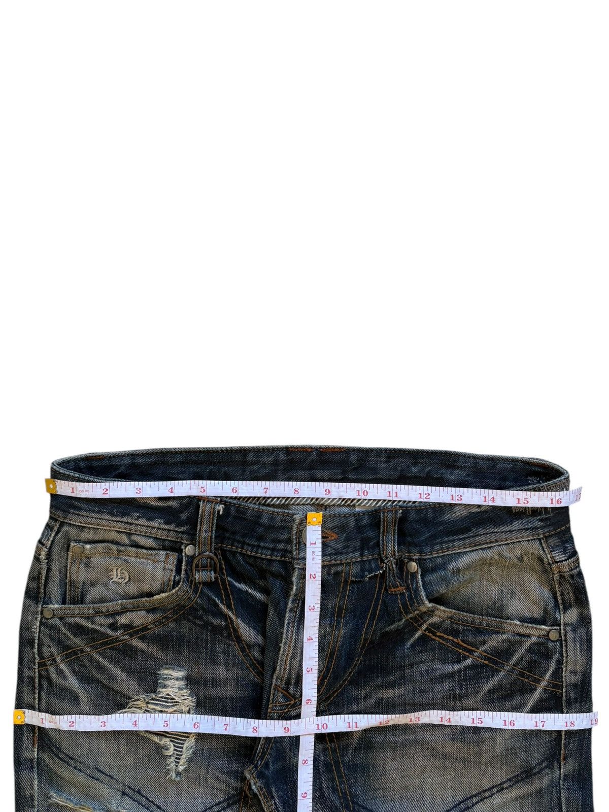 Japanese Brand Vintage Japanese Brand Mud Wash Distressed Bootcut Jeans Size US 33 - 14 Thumbnail