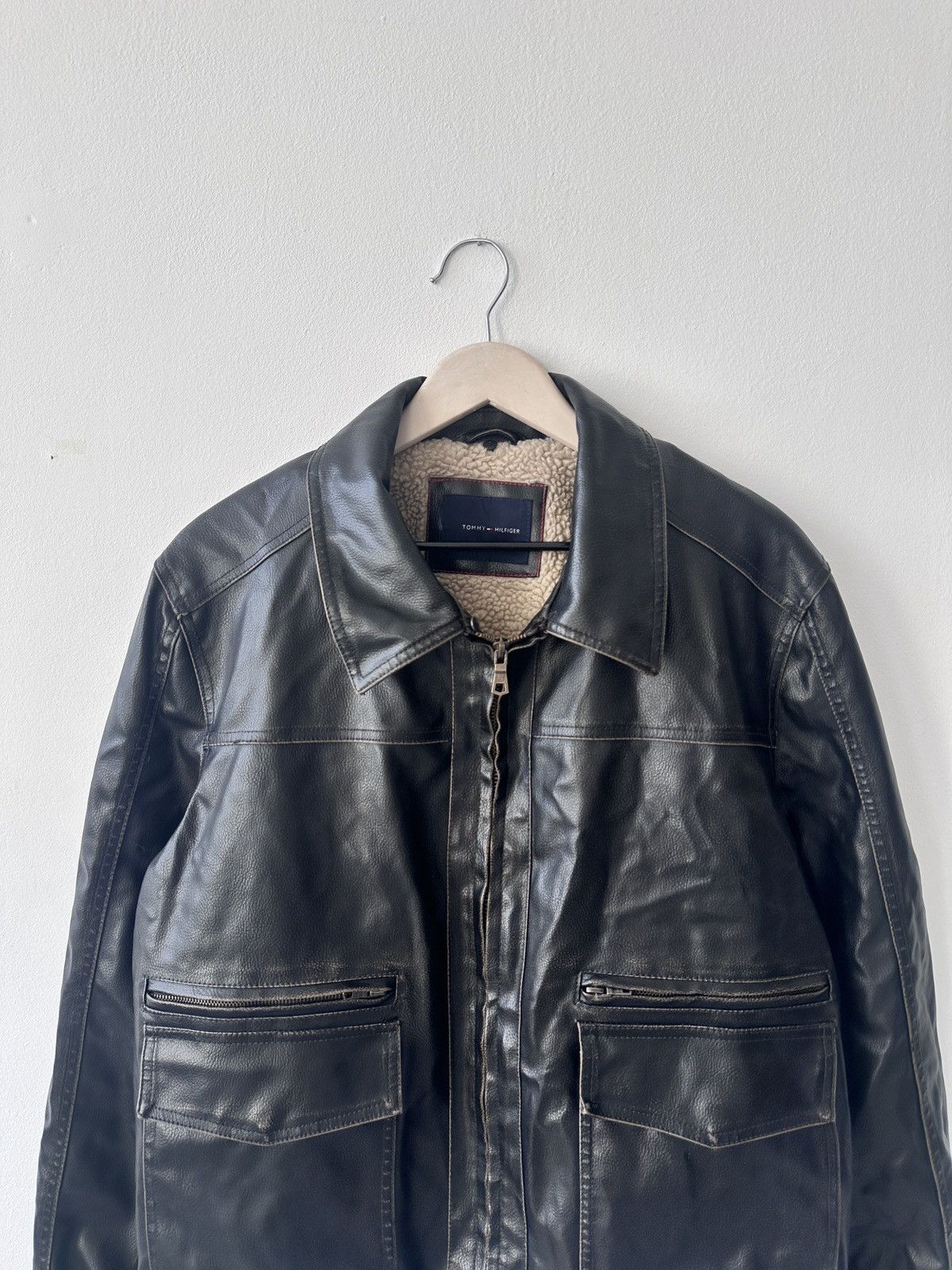 Tommy Hilfiger Tommy Hilfiger Sherpa Lined Faux Leather Bomber Jacket XL Size US XL / EU 56 / 4 - 6 Thumbnail