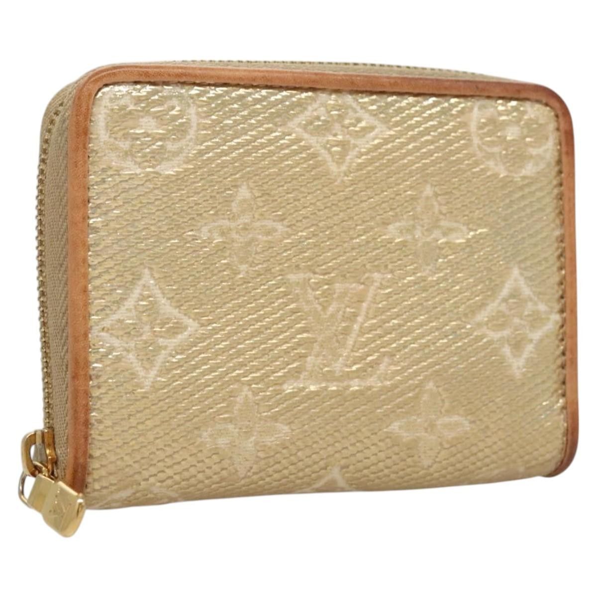 Louis Vuitton Monogram Laminated Jacquard Zippy Coin Purse M82483 Auth Kd245 in Gold, Women's