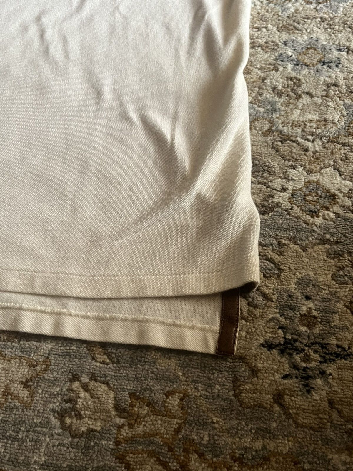 Polo Ralph Lauren OFF WHITE COLOR POLO EQUESTRIAN PONY RARE LEATHER TRIM POLO Size US XL / EU 56 / 4 - 2 Thumbnail
