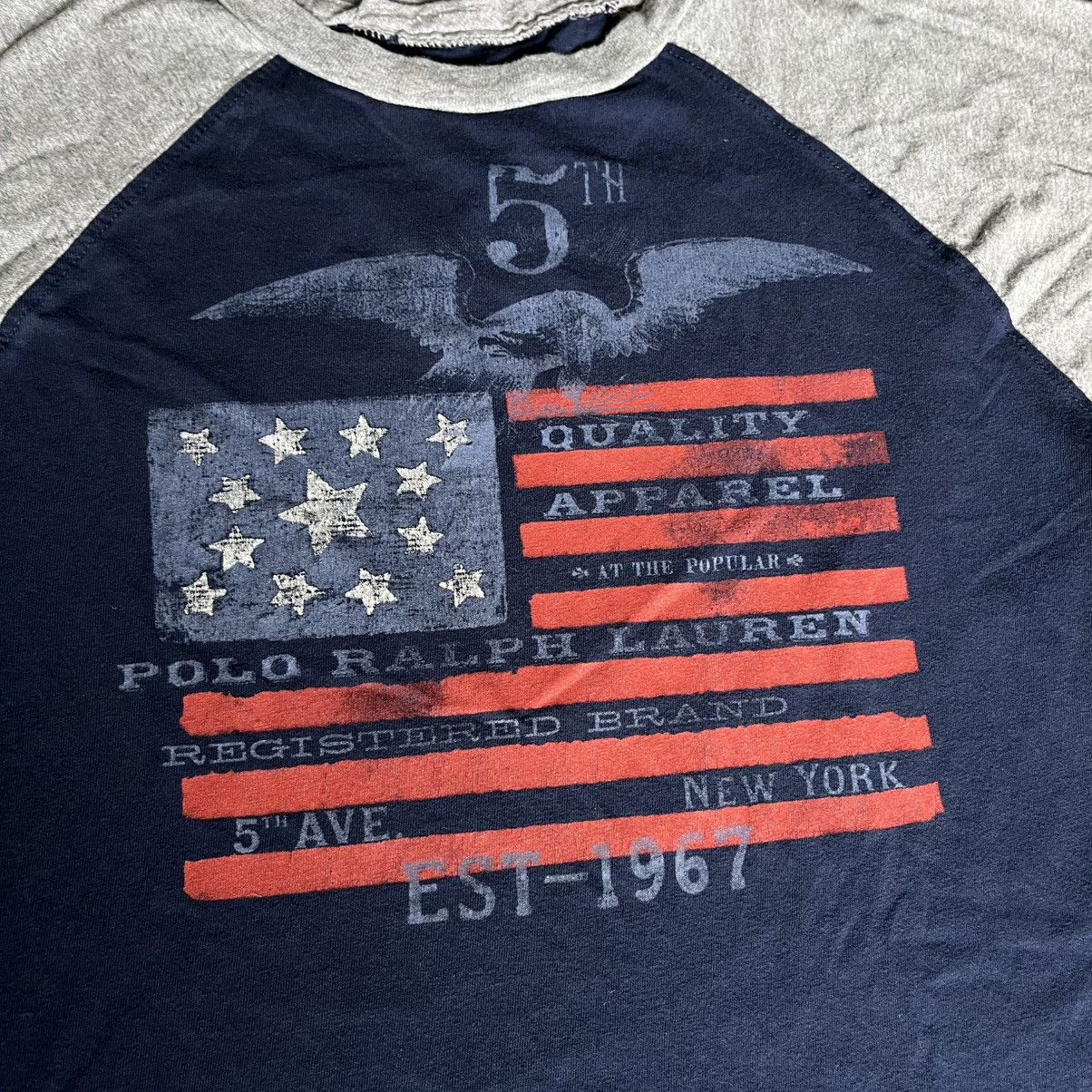 Polo Ralph Lauren Vintage Polo Ralph Lauren Flag Raglan Eagle Graphic T Shirt Size M / US 6-8 / IT 42-44 - 4 Thumbnail