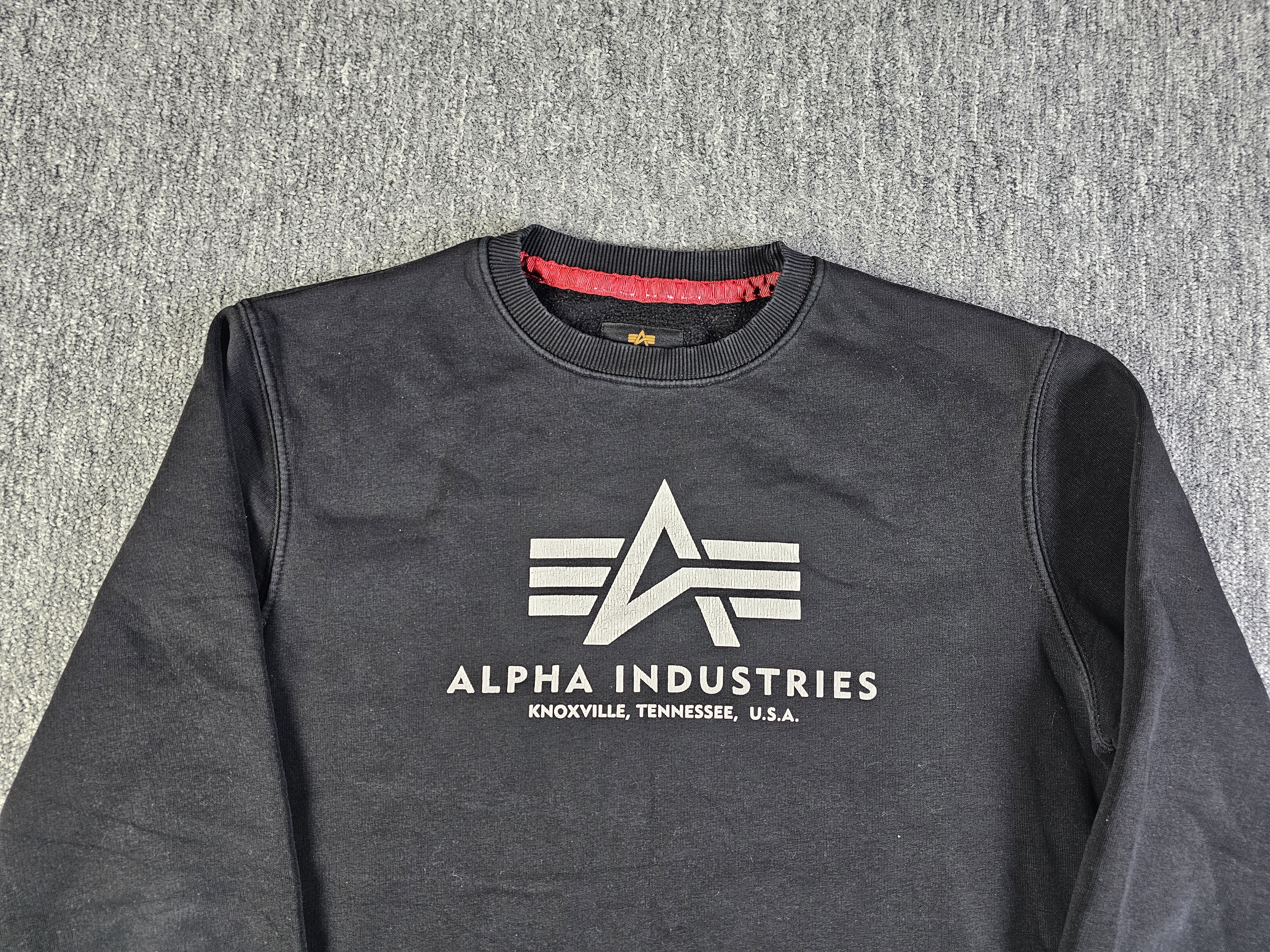 Alpha Industries Alpha Industries Black Crewneck Sweater Remove Before Flight Size US L / EU 52-54 / 3 - 2 Thumbnail