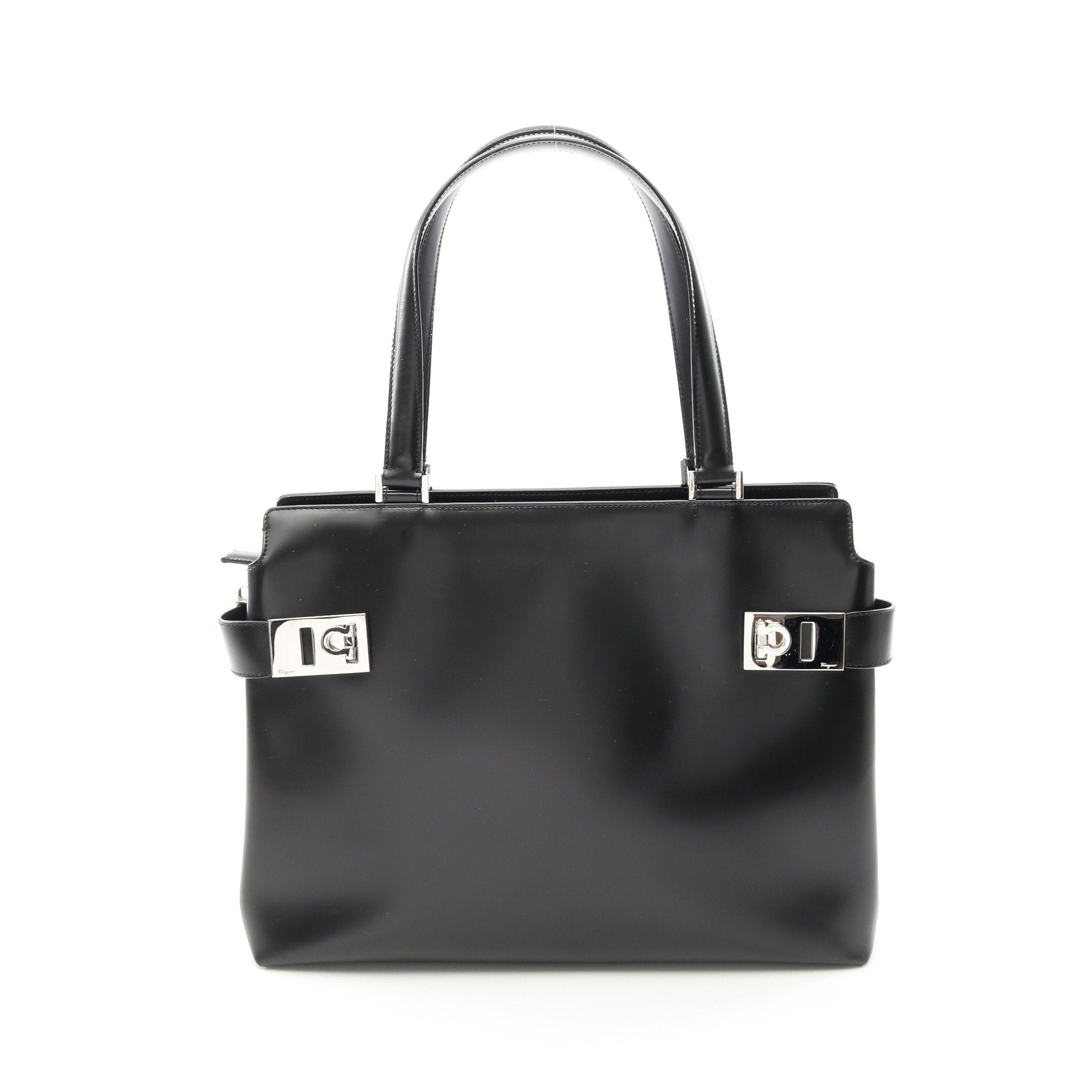 Salvatore Ferragamo Salvatore Ferragamo Gancini Handbag Leather Black Size ONE SIZE - 1 Thumbnail