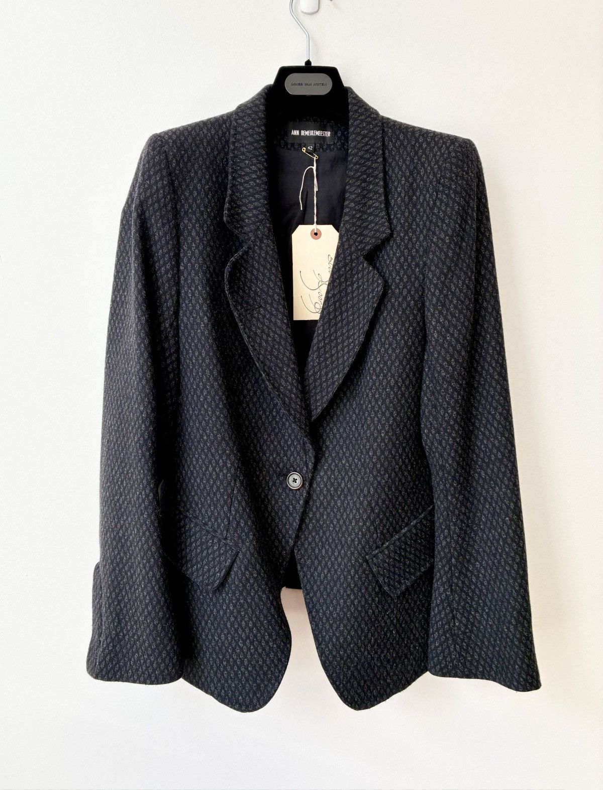 Ann Demeulemeester Ann Demeulemeester Archive Diamond Print One Button Blazer Size US XS / EU 42 / 0 - 4 Thumbnail