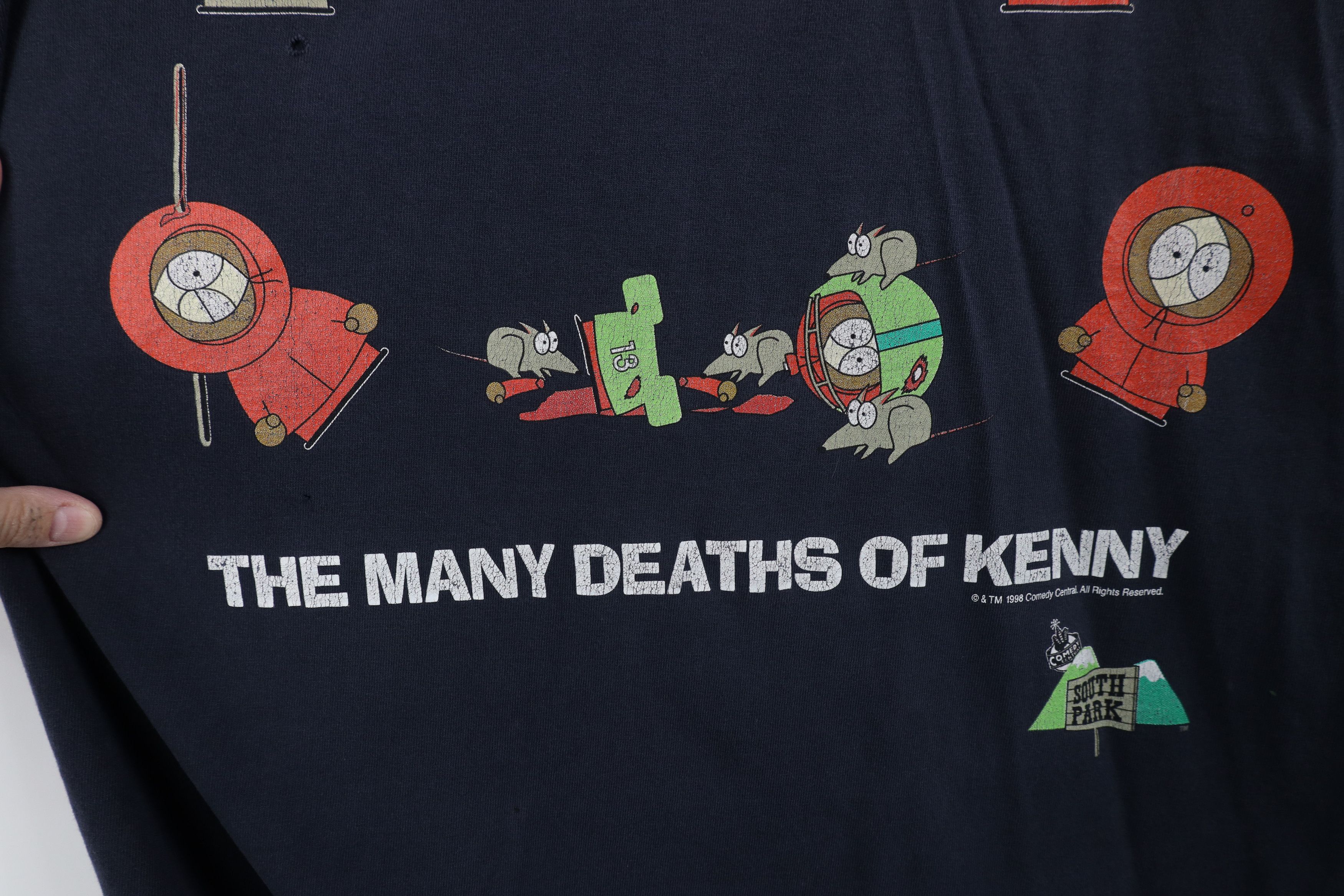 Vintage Vintage 90s South Park The Many Deaths of Kenny T-Shirt Blue Size US XL / EU 56 / 4 - 8 Thumbnail