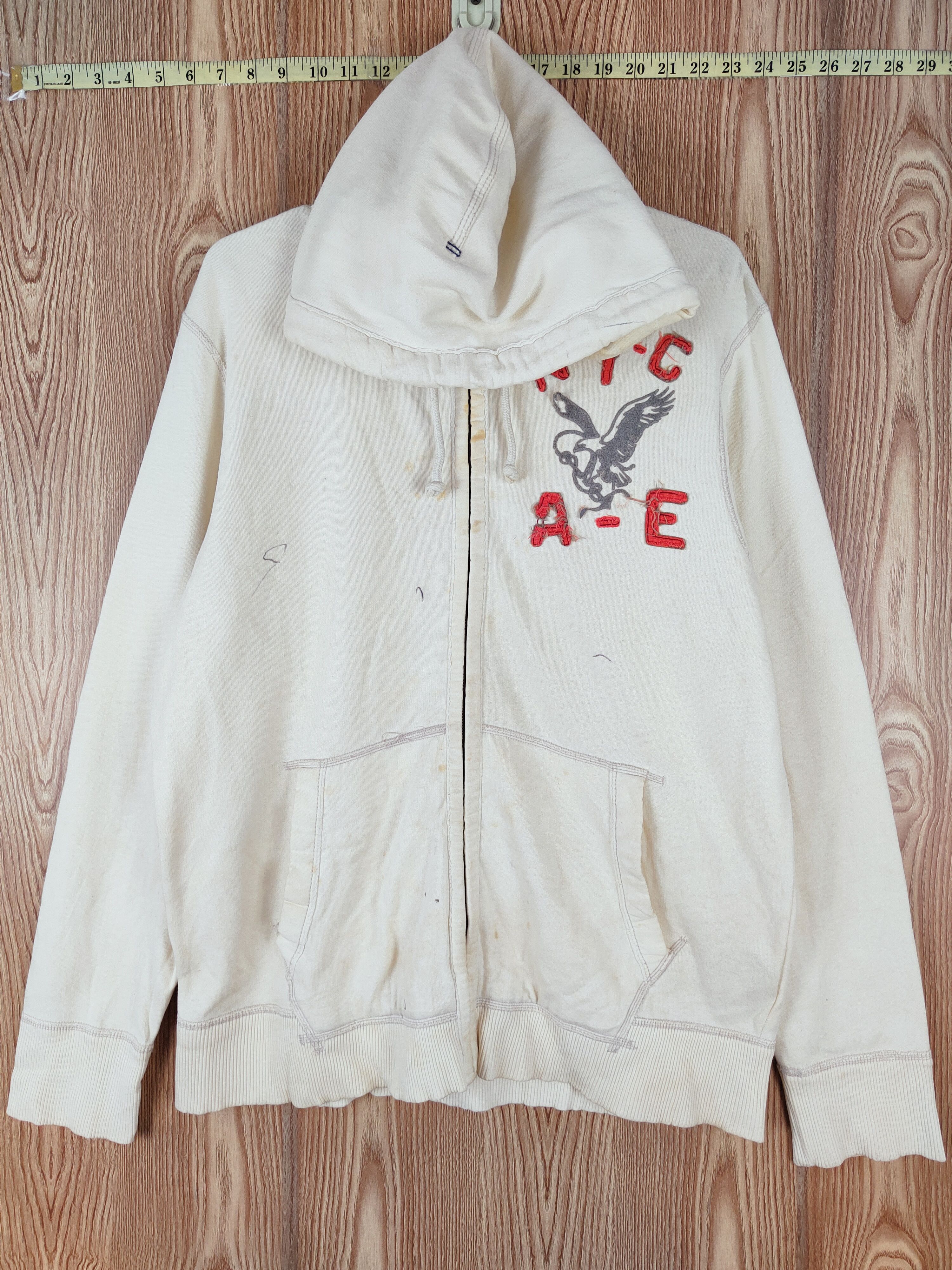 American Eagle Outfitters Faded Cream Hoodie Sweatshirts