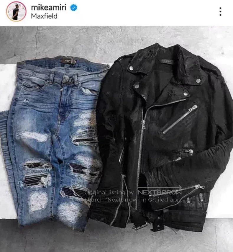Amiri Amiri Waxed black biker jacket Size US M / EU 48-50 / 2 - 6 Thumbnail