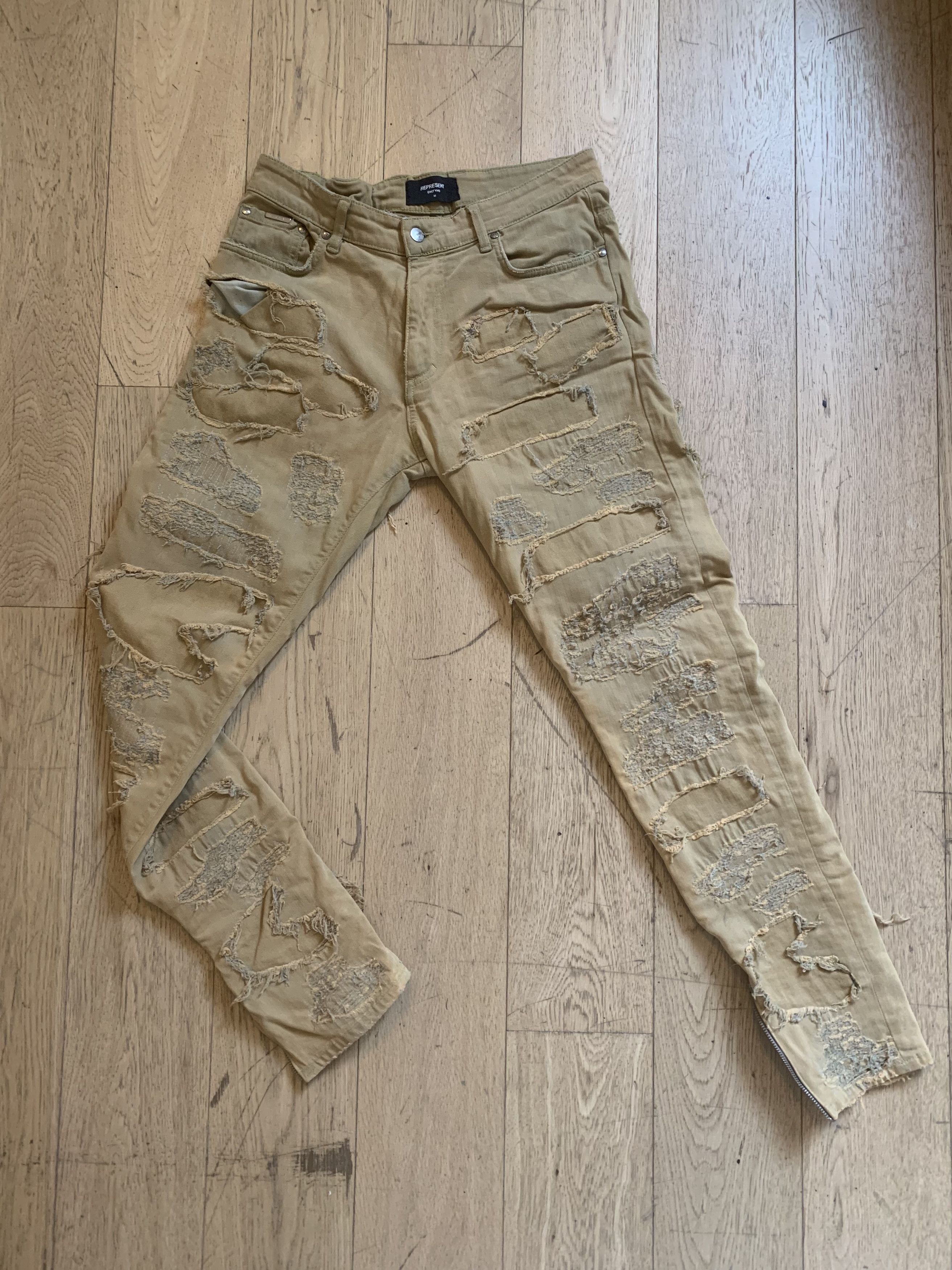 Represent Clo. Represent UK custom jeans ripped double layer camel tobacco Size US 32 / EU 48 - 1 Thumbnail