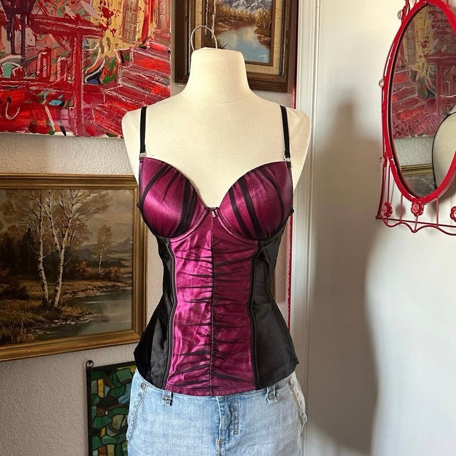 Other fredericks of hollywood vintage purple black corset tank top Size M / US 6-8 / IT 42-44 - 1 Thumbnail