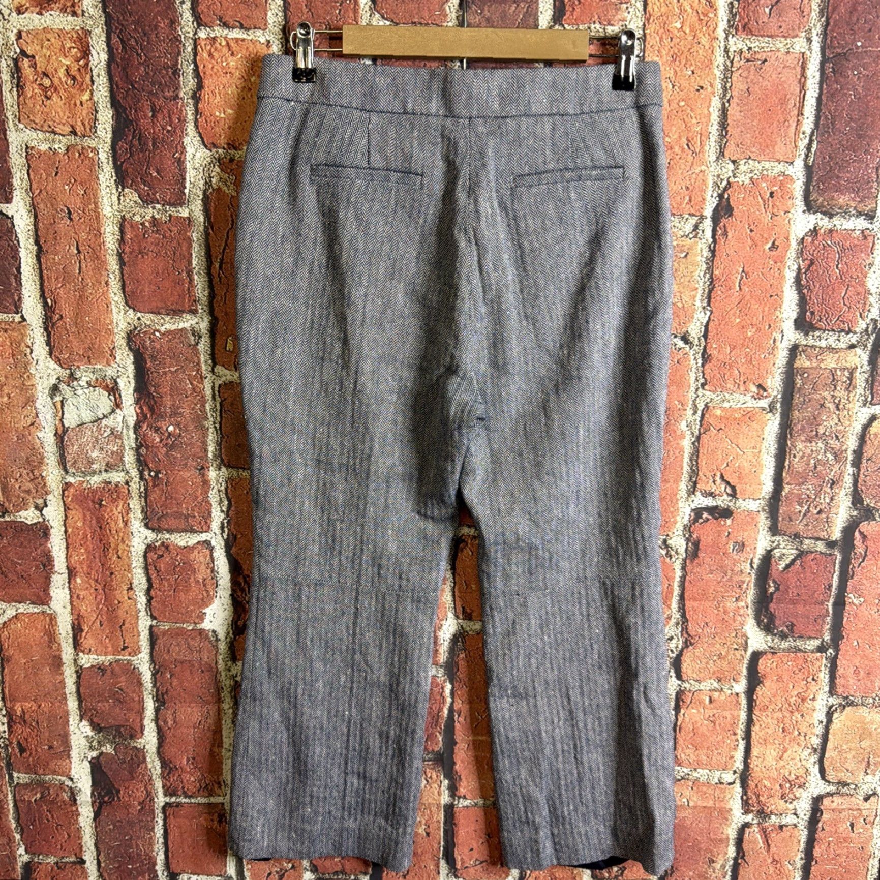 J.Crew J. Crew Hayden Kickout Pant Stretch Linen Size 6 Blue Gray Business Preppy Cropped Flat Front 24 In Inseam Womens Regular Pant Size 28" / US 6 / IT 42 - 3 Thumbnail