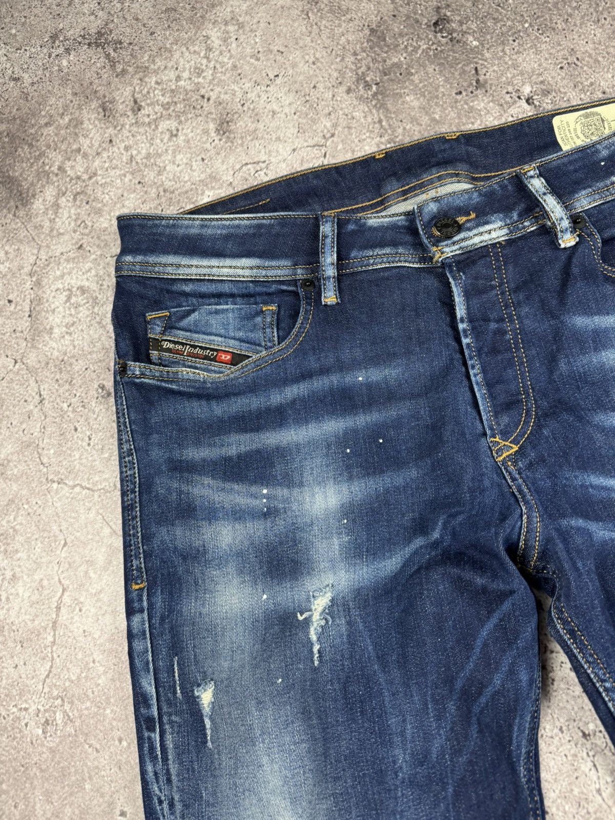 Diesel × Jean Diesel Distressed Denim Slim Skinny Jeans Size US 32 / EU 48 - 3 Thumbnail