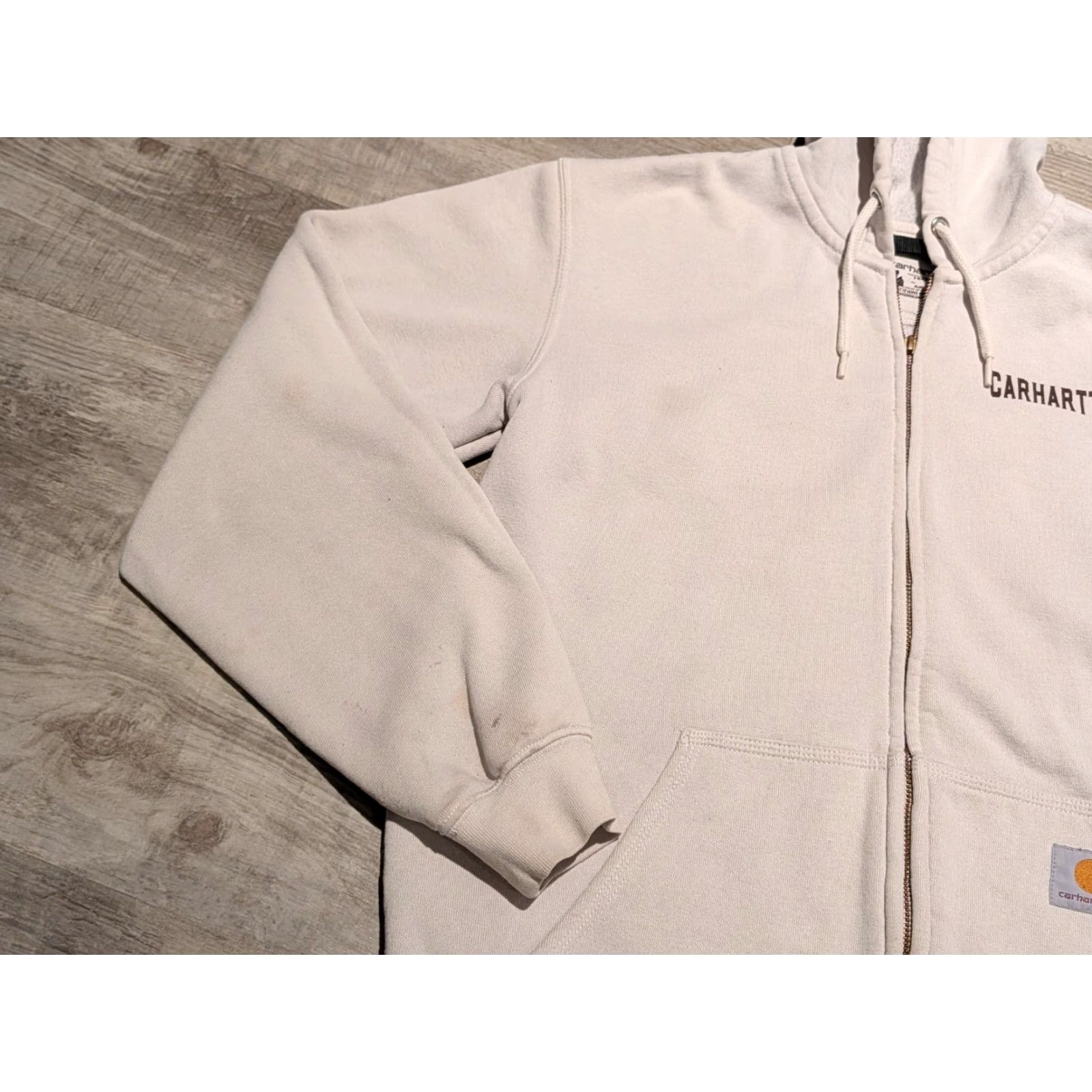 Carhartt VINTAGE Carhartt Hoodie Shirt Men Size S Beige Full Zip Hooded 90s Outdoor Rugged Quality Size US S / EU 44-46 / 1 - 5 Thumbnail