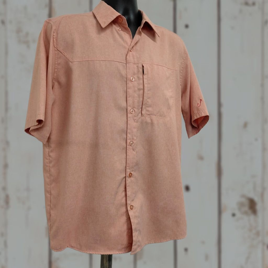 Vintage Red Hook Lure Fishing Shirt Mens M Peach Button Front Short Sleeve Outdoor Size US M / EU 48-50 / 2 - 1 Thumbnail