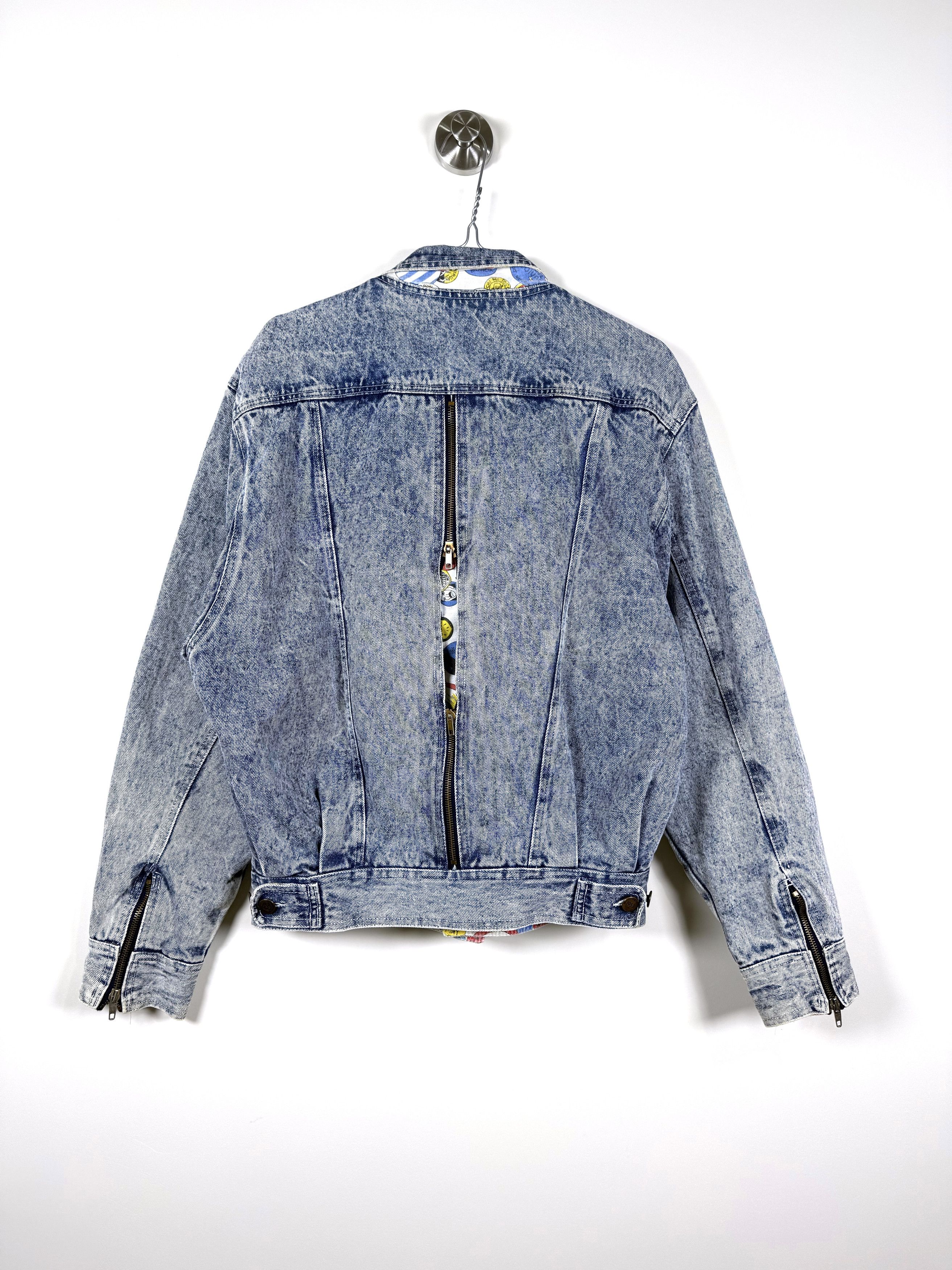 Vintage Vintage Acid Wash Denim Jacket with Pop Art Lining (S) Size US S / EU 44-46 / 1 - 10 Thumbnail