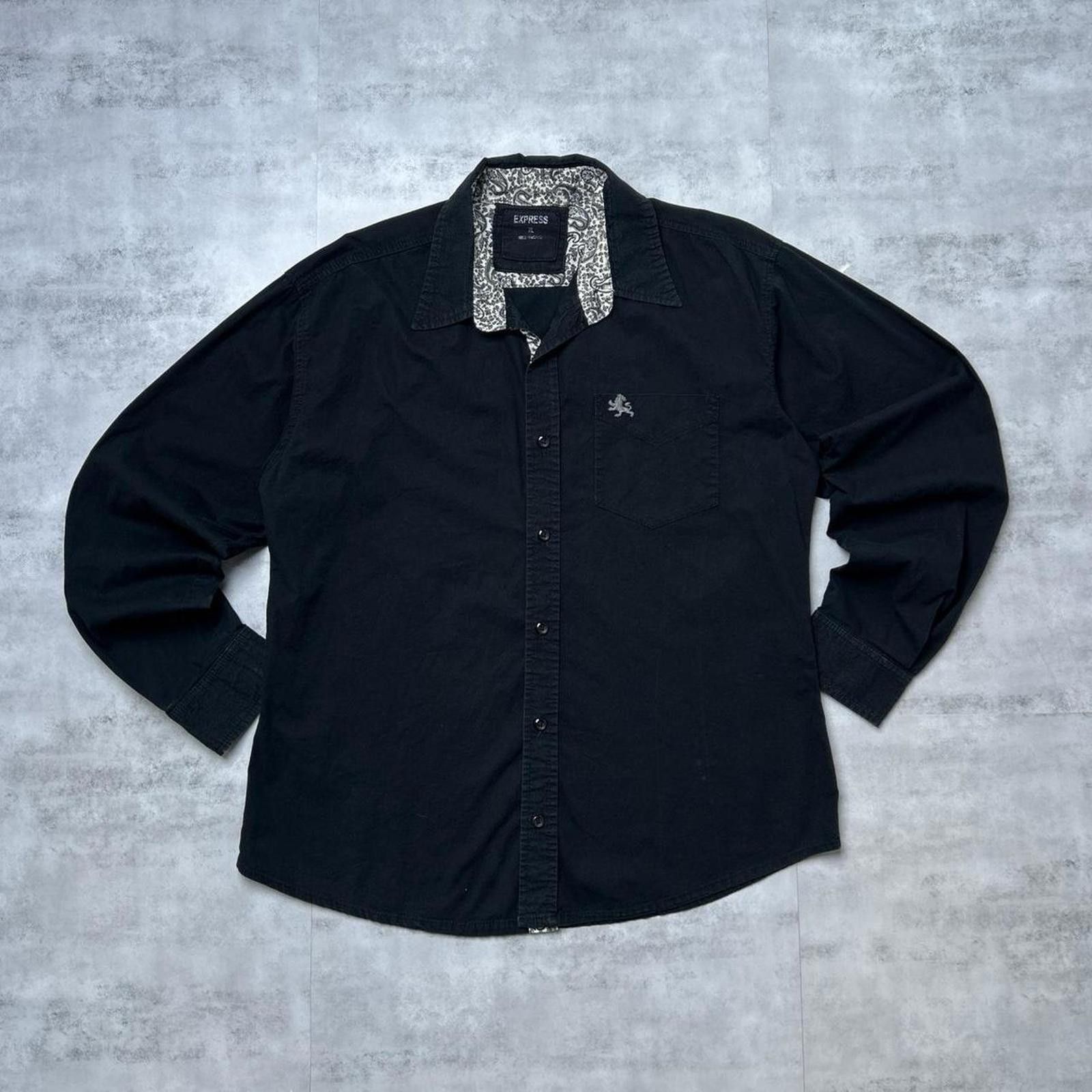 Express Y2K Express 00s Black button up shirt Size US XL / EU 56 / 4 - 1 Thumbnail