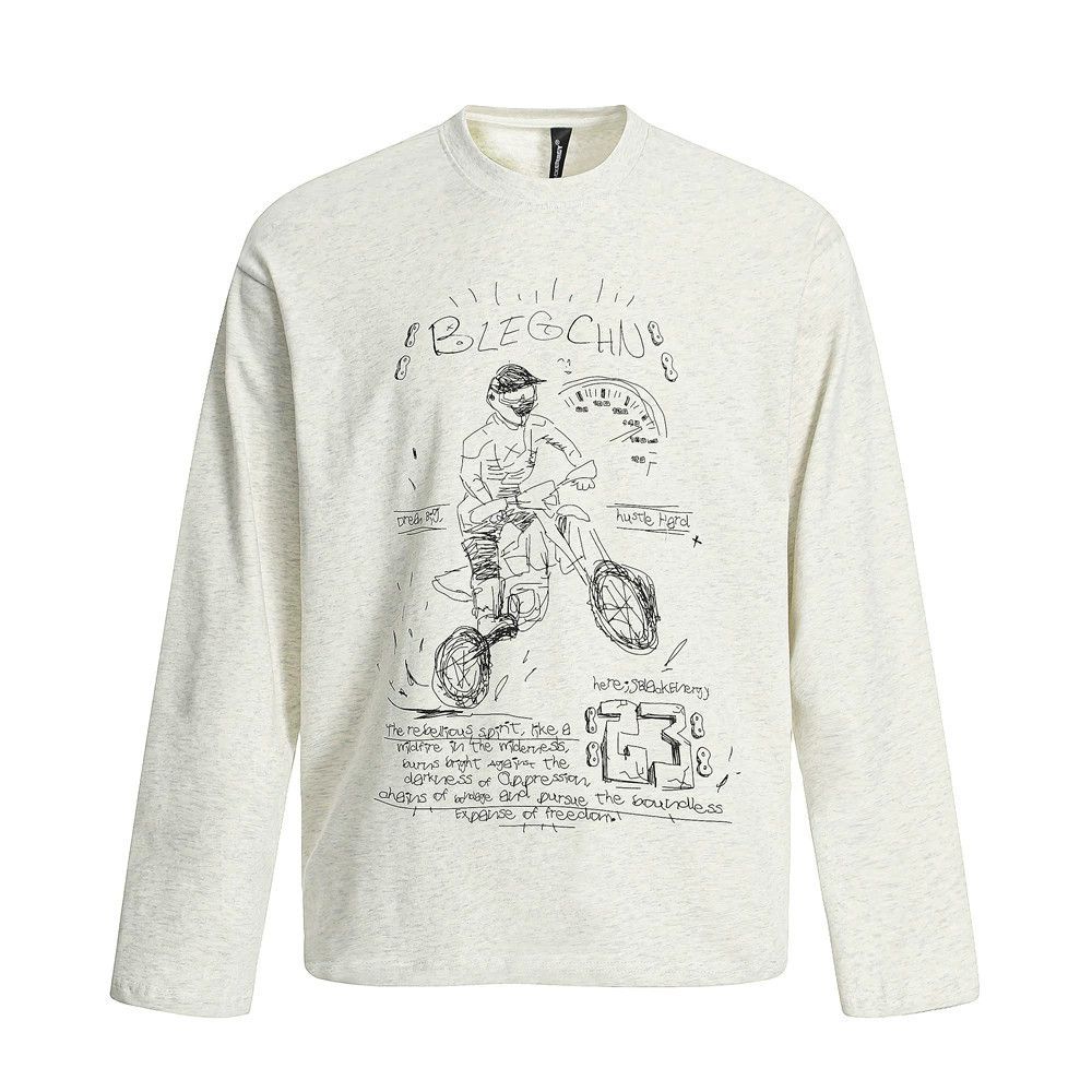 Vintage Men's loose hip-hop graffiti print long-sleeved T-shirt Size US M / EU 48-50 / 2 - 1 Thumbnail