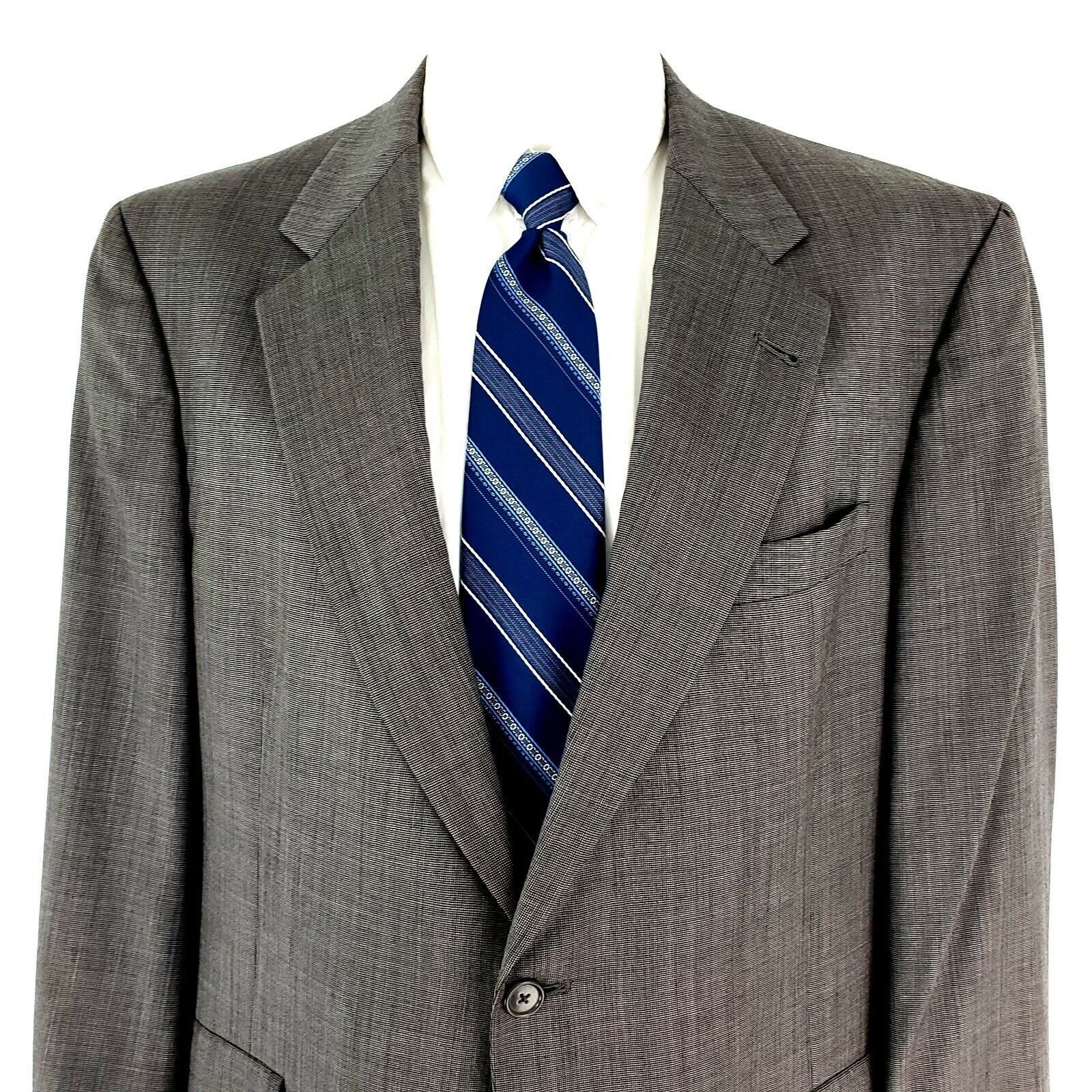Hart Schaffner Marx Hart Schaffner Marx Wool 2 Button Blazer 44L Nailshead Gray Size 44L - 1 Thumbnail