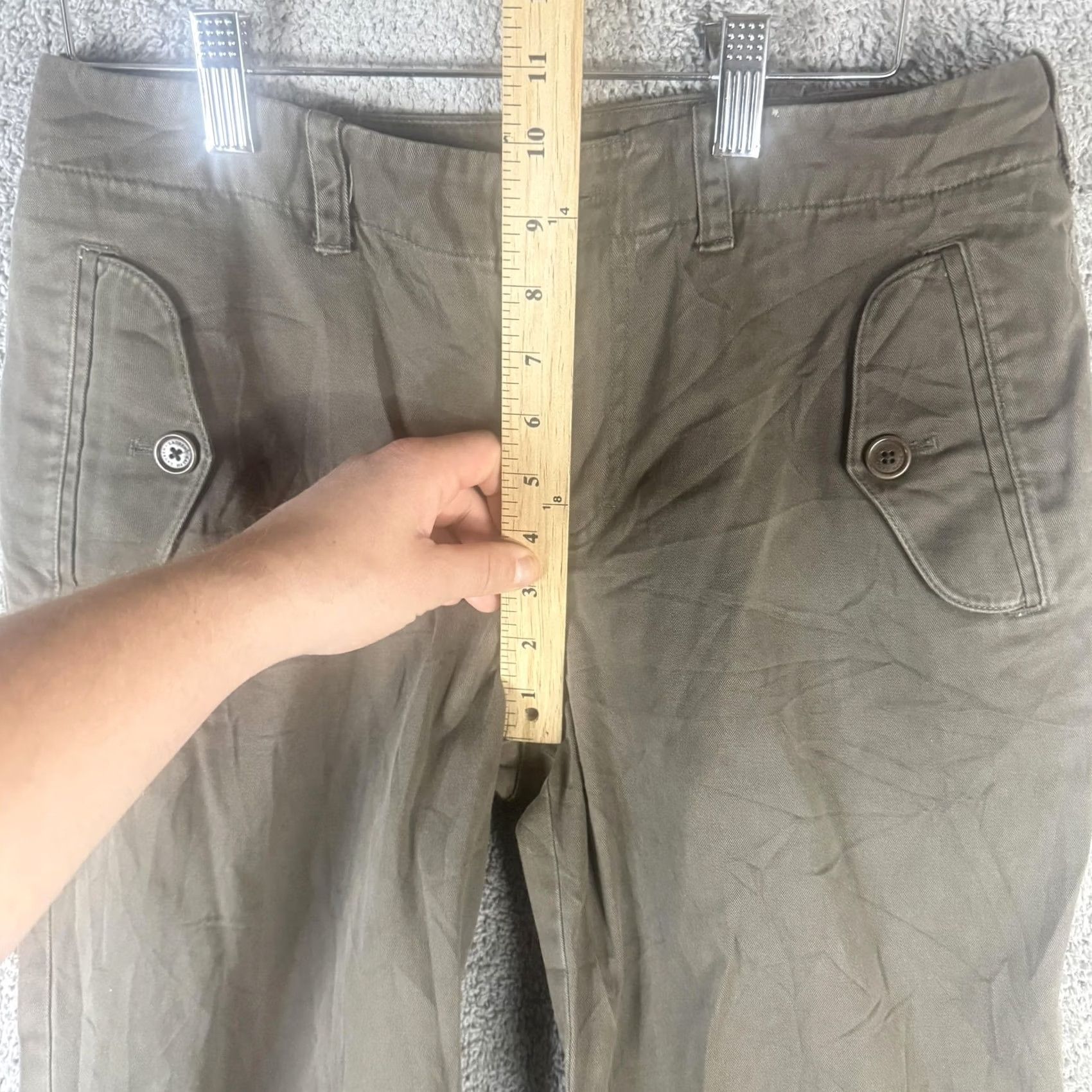 Ralph Lauren Lauren Ralph Lauren Pants Womens 8 Green Twill Chino Straight Leg Flap Pocket Front Zip Button Back Pocket Jeans Trousers Casual Size 30" / US 8 / IT 44 - 7 Thumbnail