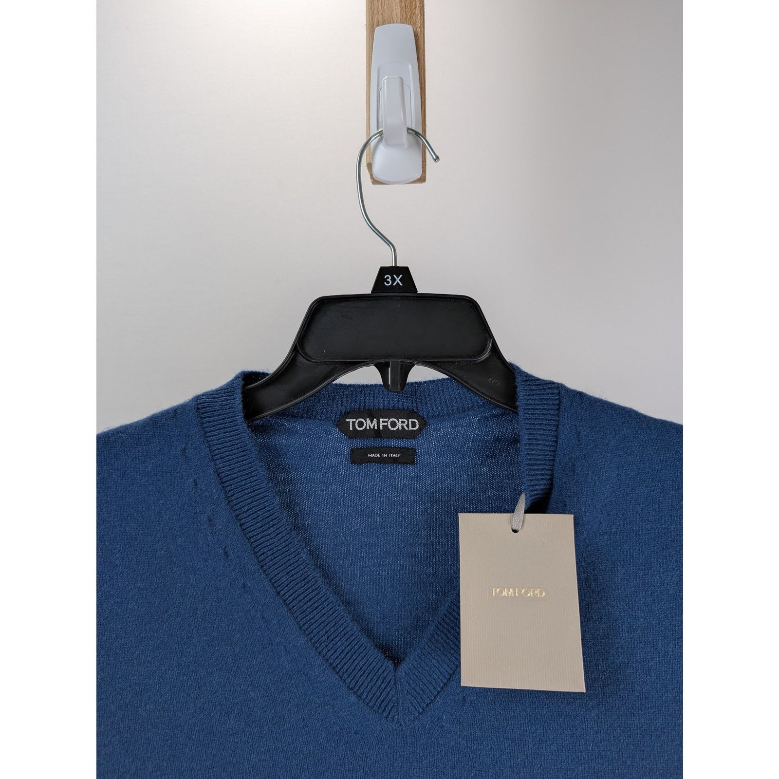 Tom Ford o1rshd1 V-Neck Turtle Neck Sweatshirt in Blue Size US M / EU 48-50 / 2 - 7 Thumbnail