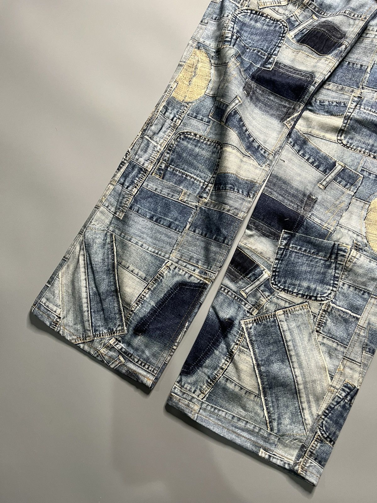 Andersson Bell Andersson Bell Brno Patchwork Printed Wide Jeans Size US 33 - 6 Thumbnail