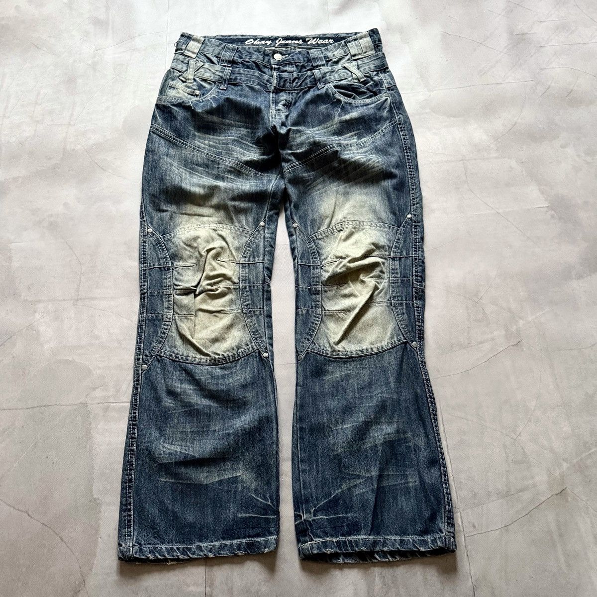 Hysteric Glamour Vintage Double Waist Faded Jeans Hysteric Glamour Vibe Y2K Size US 33 - 3 Thumbnail