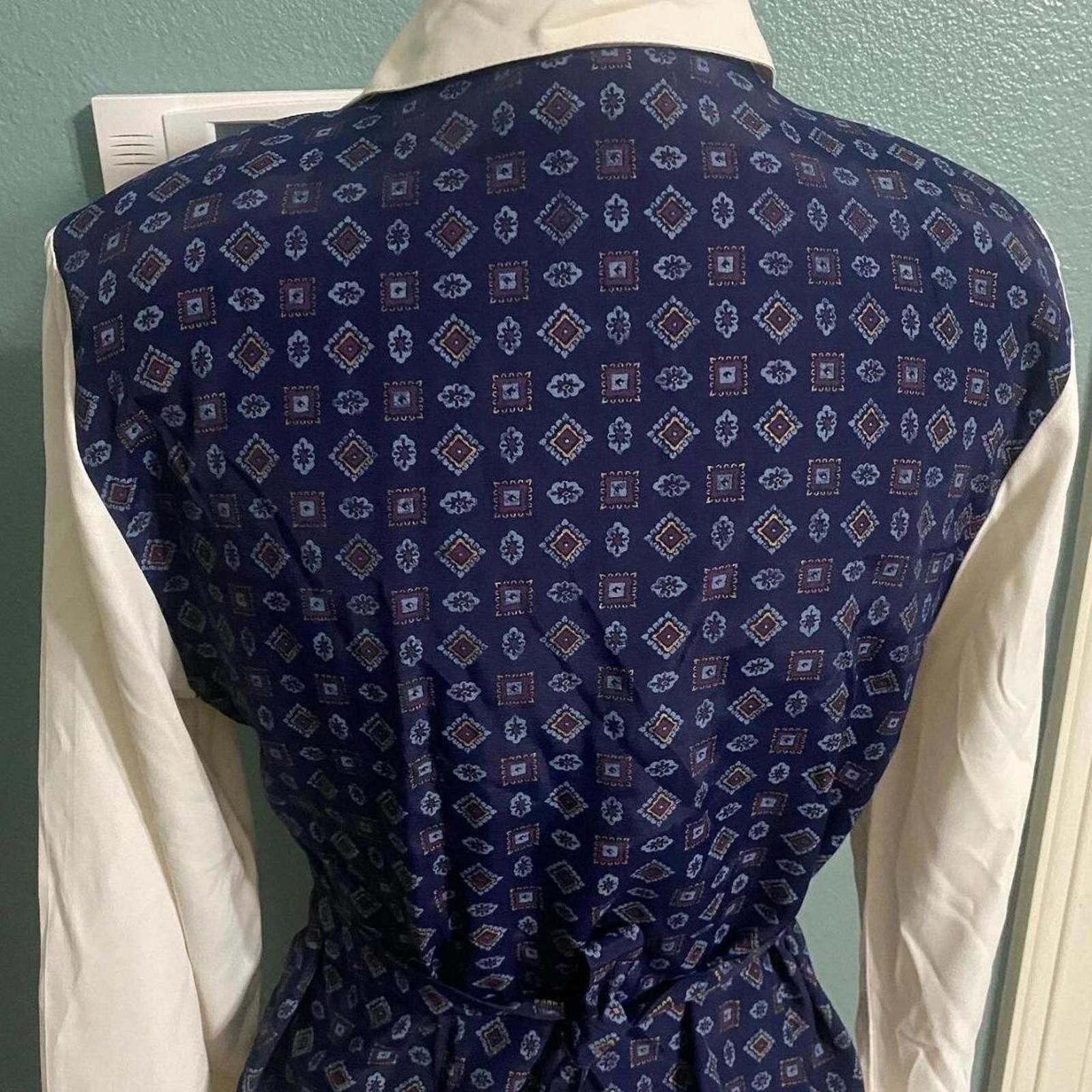 Industry of All Nations Blue and white vintage button-up vest vest Size S / US 4 / IT 40 - 4 Thumbnail