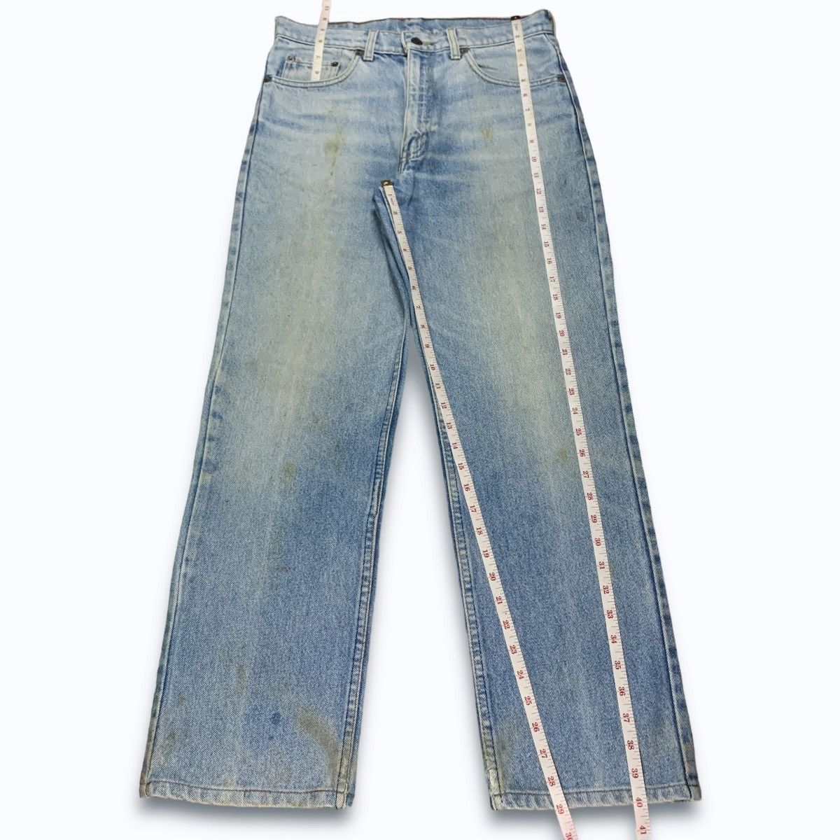Levi's Vintage 90s Levis 515 Stained Light Wash Baggy Jeans 31x29 Size US 31 - 9 Thumbnail