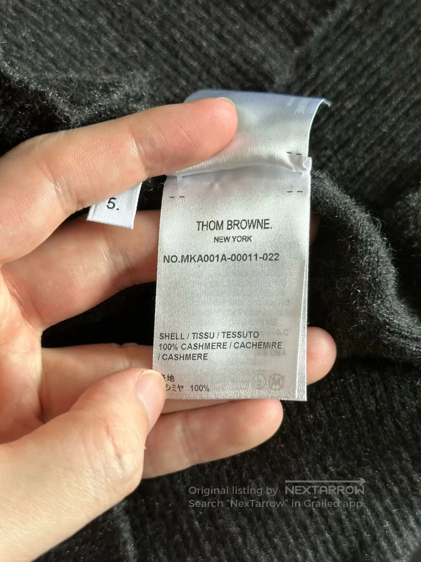 Thom Browne Thom Browne Dark Gray Cashmere Sweater| Size US XXL / EU 58 / 5 - 5 Thumbnail