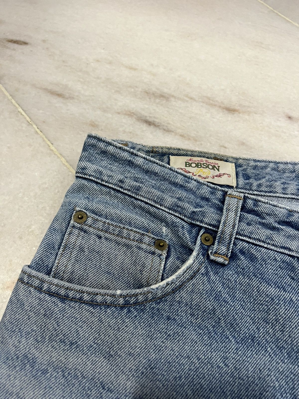 If Six Was Nine 💥90s Bobson Light Wash Distressed Jean Size US 30 / EU 46 - 7 Thumbnail