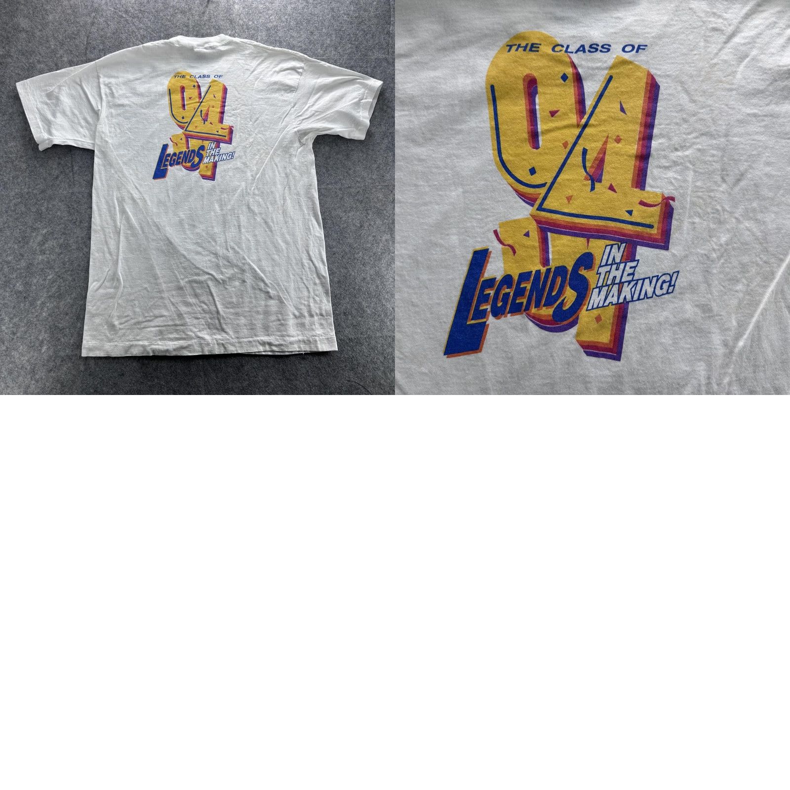 Fruit Of The Loom VINTAGE Fruit of the Loom Shirt Adult XL White Graphic Print Class of 04 Legends Early 2000s Mens Size US XL / EU 56 / 4 - 8 Thumbnail