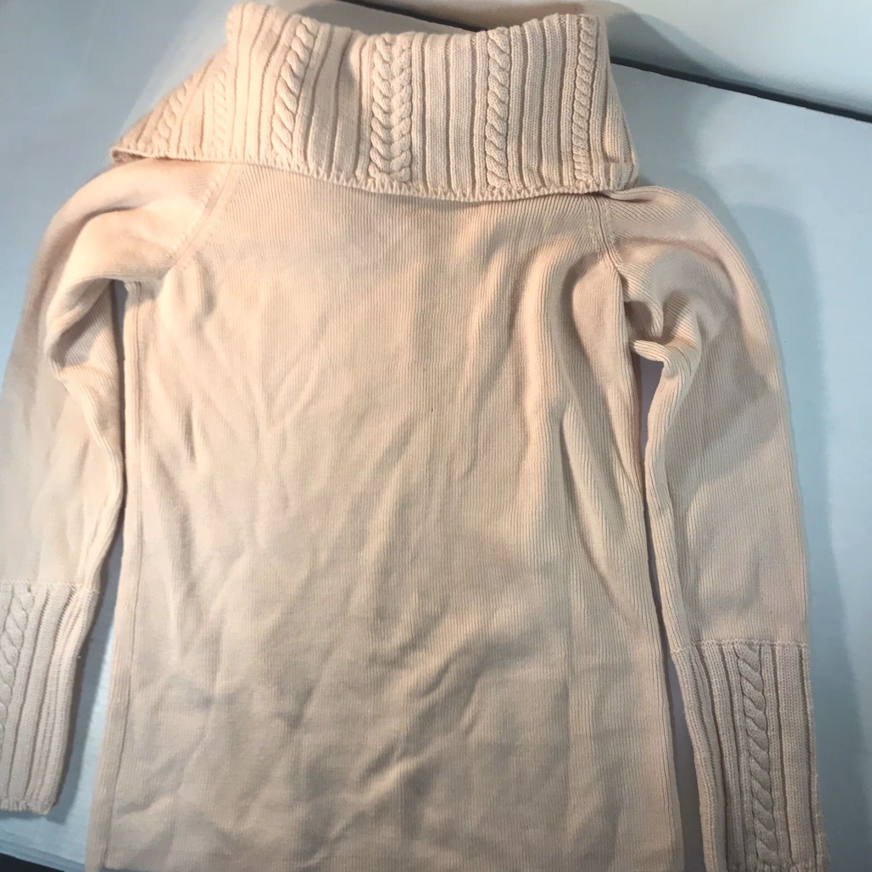 Vintage Dana Buchman Peach Chunky-Knit Cowl Neck Sweater Womens Size L Pullover Classic Heavyweight Size L / US 10 / IT 46 - 3 Thumbnail